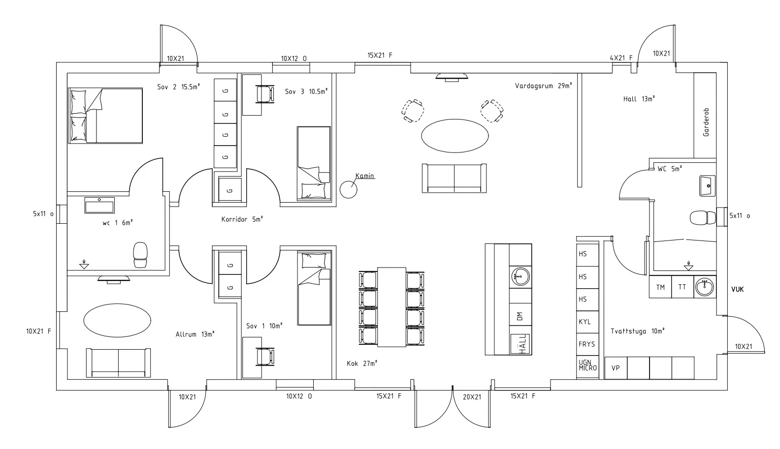 planritning felin hus 140m²