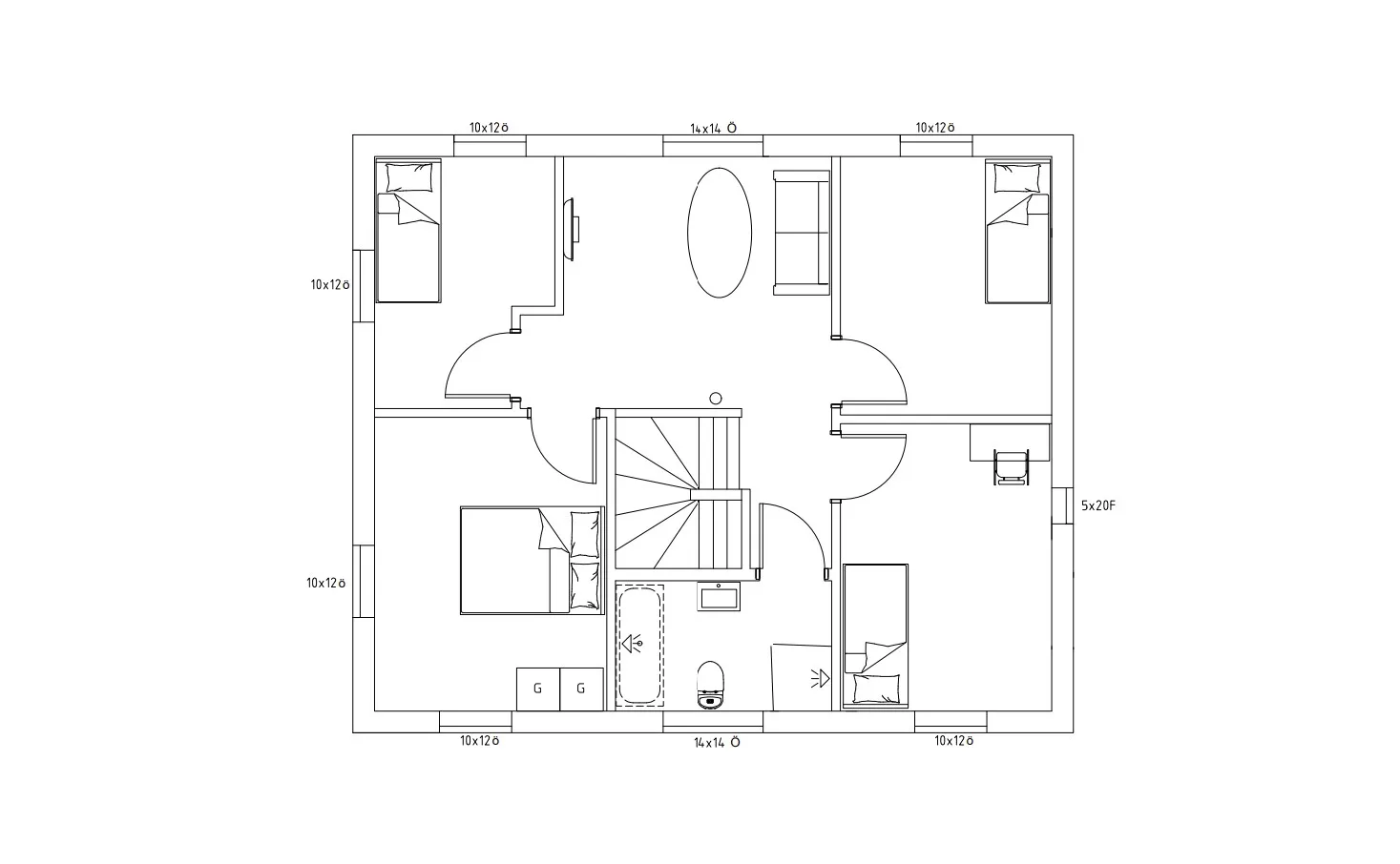 planritning felin hus 160m² plan 2