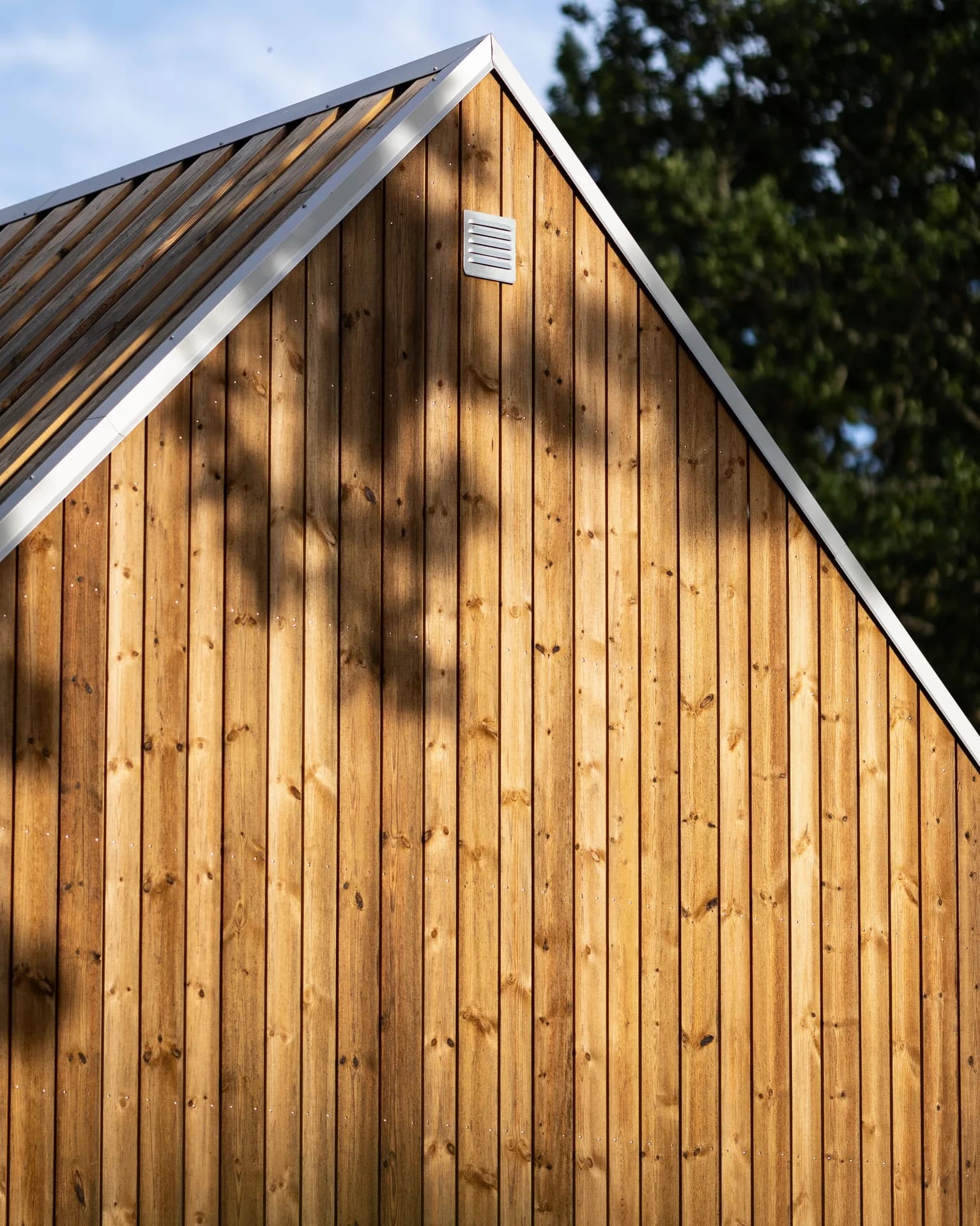 Stående träpanel på arkitektritat hus
