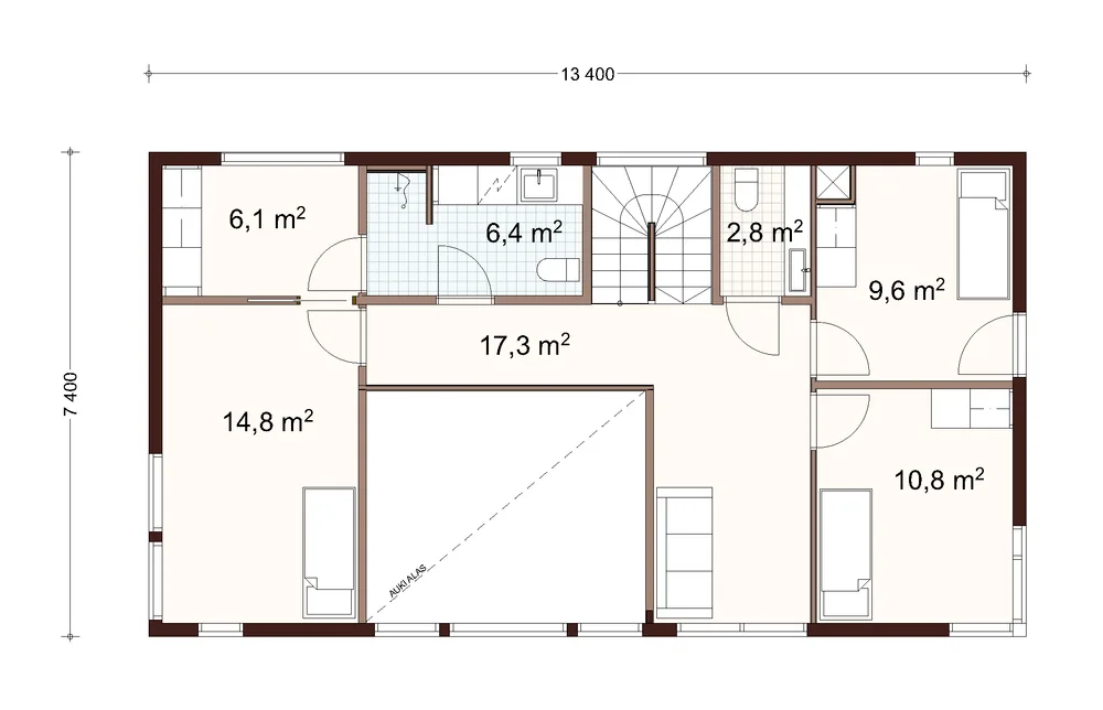 Neilikka 2-planhus planritning 1