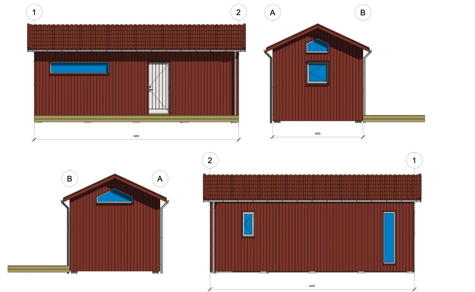 Skålén – Attefallshus 30 kvm fasad