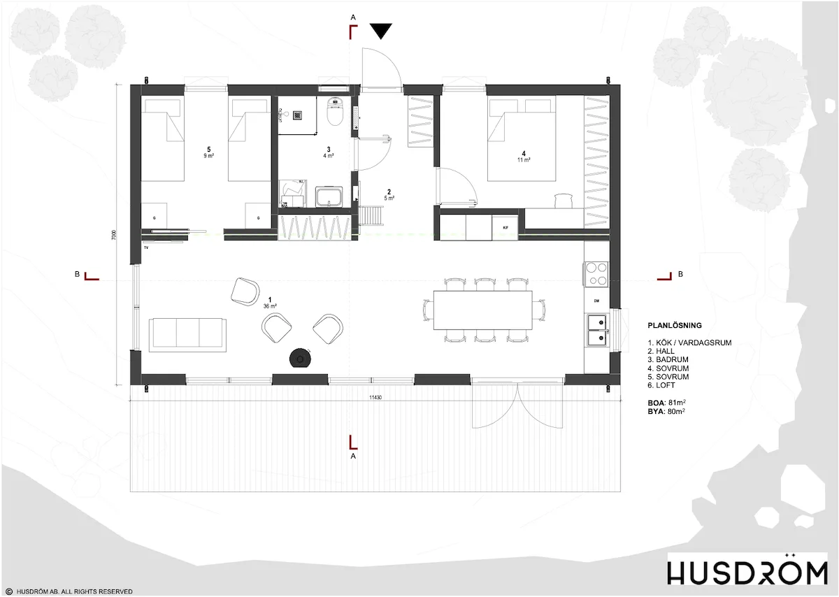 Vinga 80 planritning