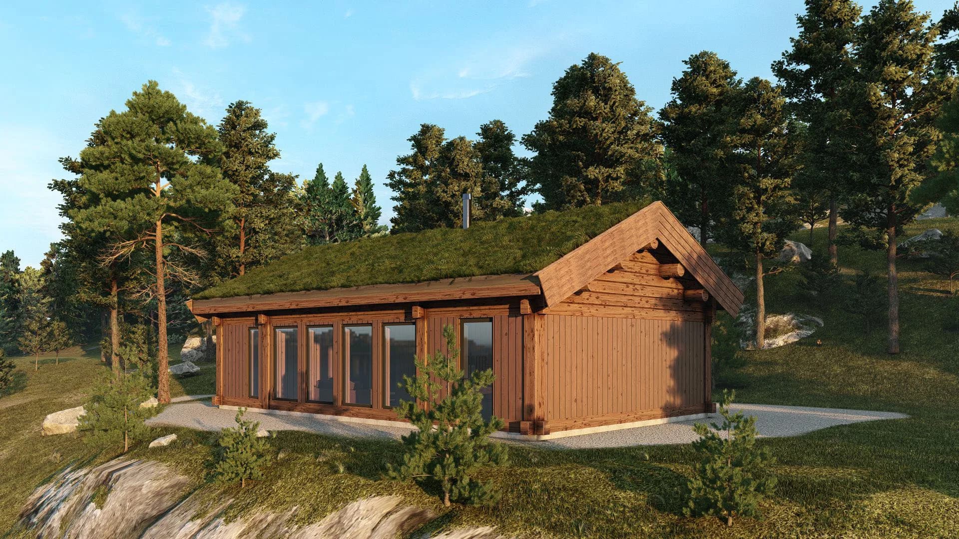 Husmodell Sälen vy från sidan