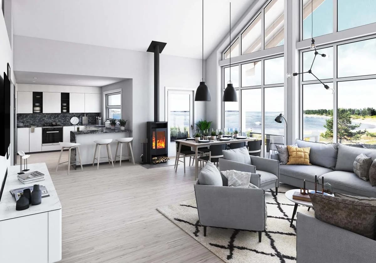 Björkdal L - interiör - Jörnträhus - byggsats hus / fritidshus / villa