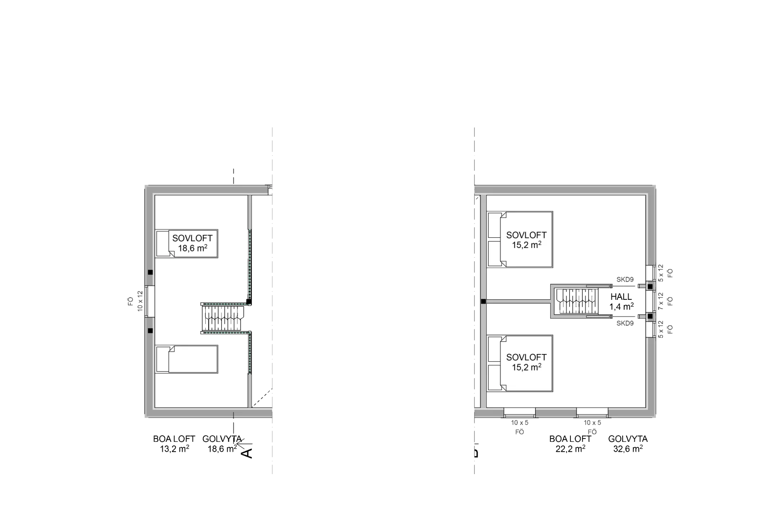 Burvik 120 dubbelloft planritning 2