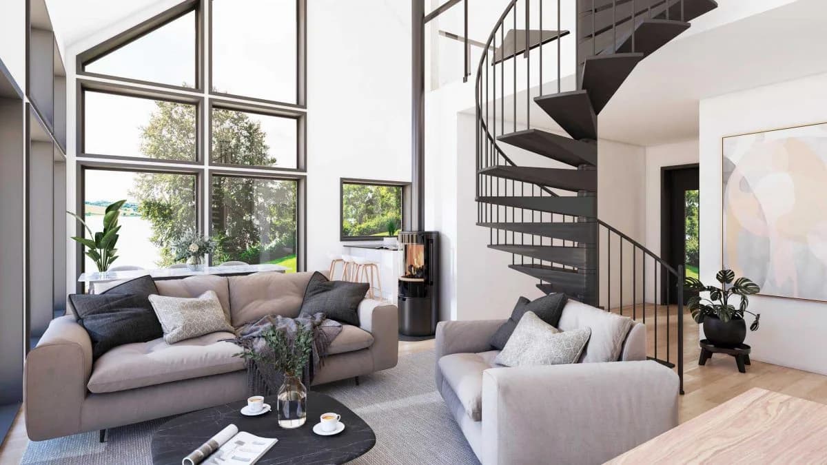 Kagedalen 99 loft Fritidshus Ladhus Byggsats Hus fran Jorntrahus Interior 1