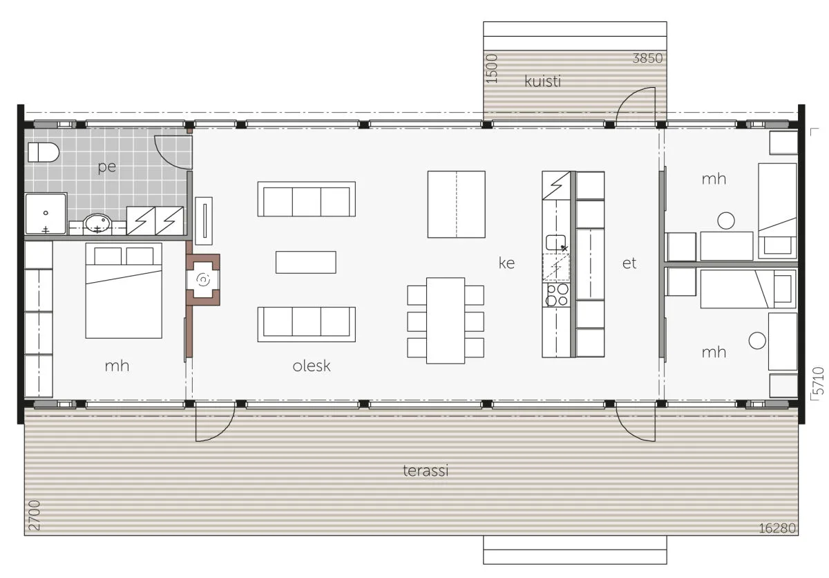 Glass House 100 - Fritidshus planritning 1