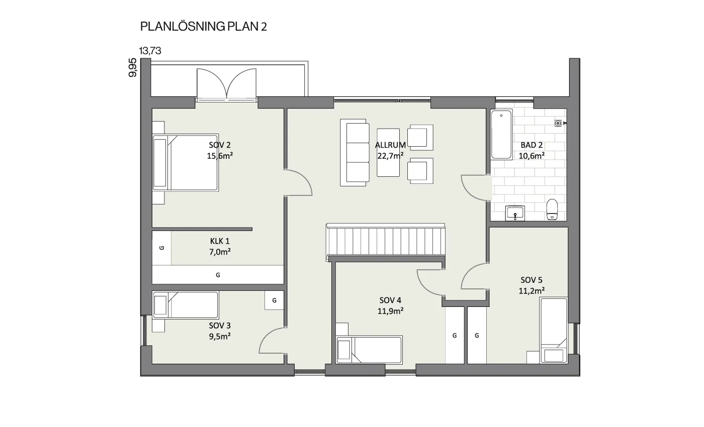 Villa Viken planritning 2