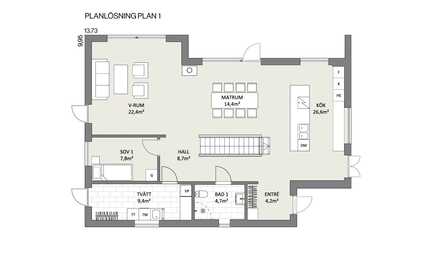 Villa Viken planritning 1
