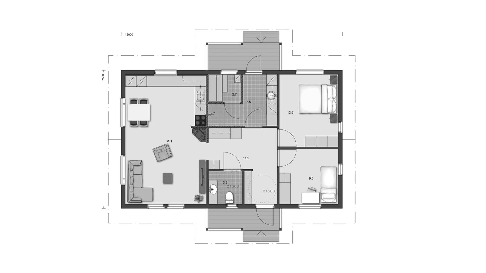 Timmerhus Ahtola 90 planritning