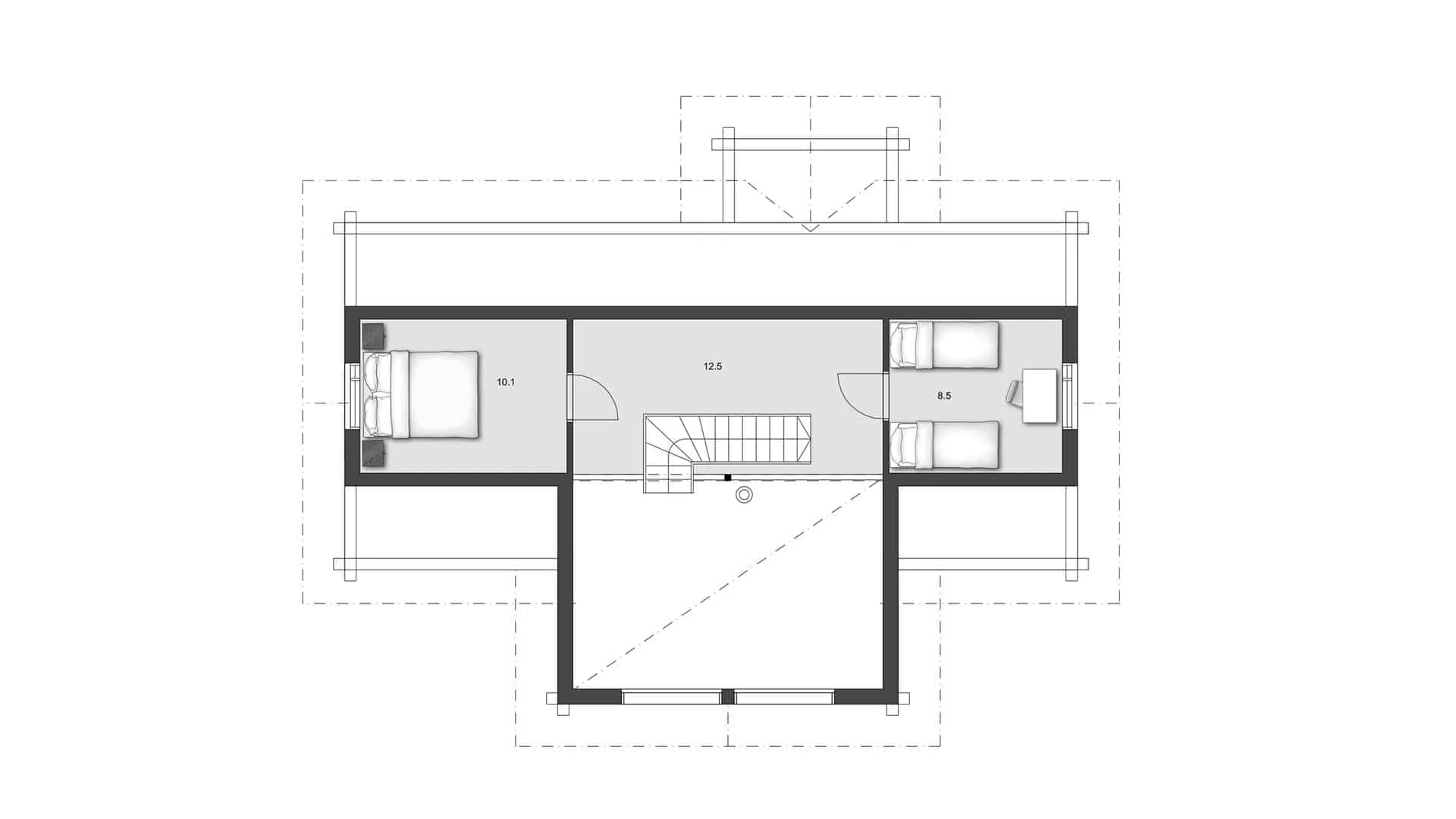 Timmerhus Alppila 128 planritning