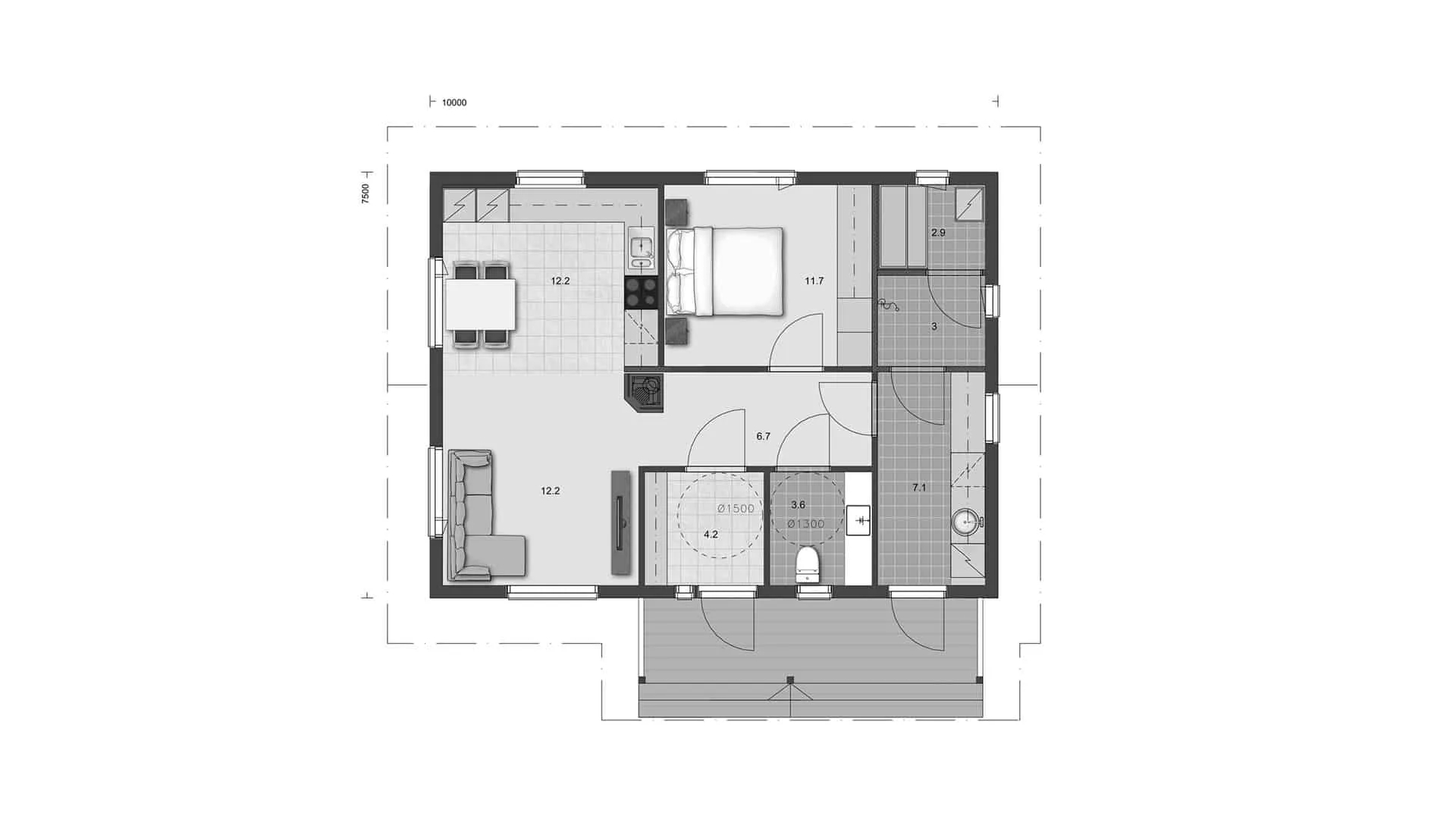 Timmerhus Enola 75 planritning