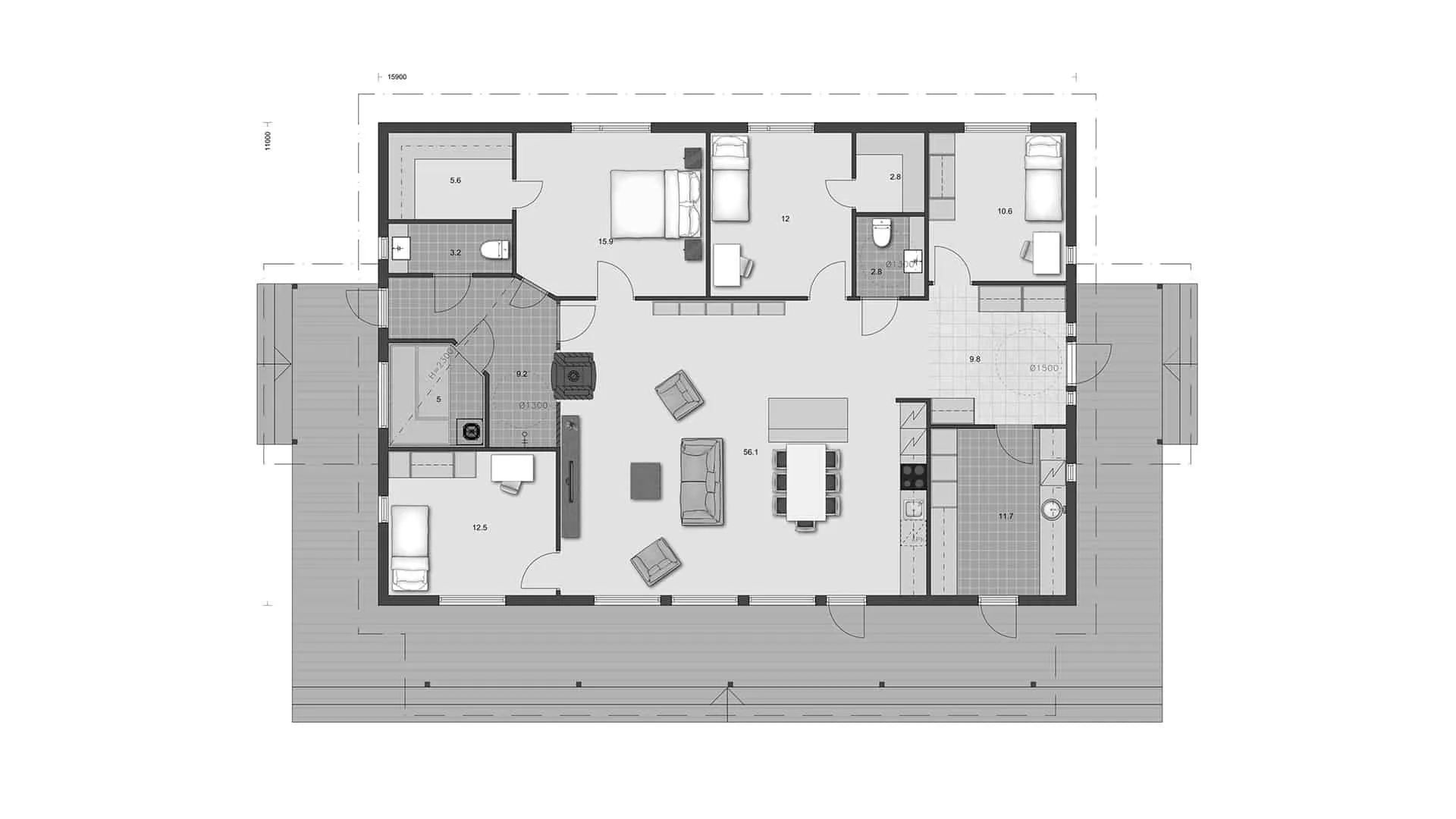 Timmerhus Hautala 175 planritning