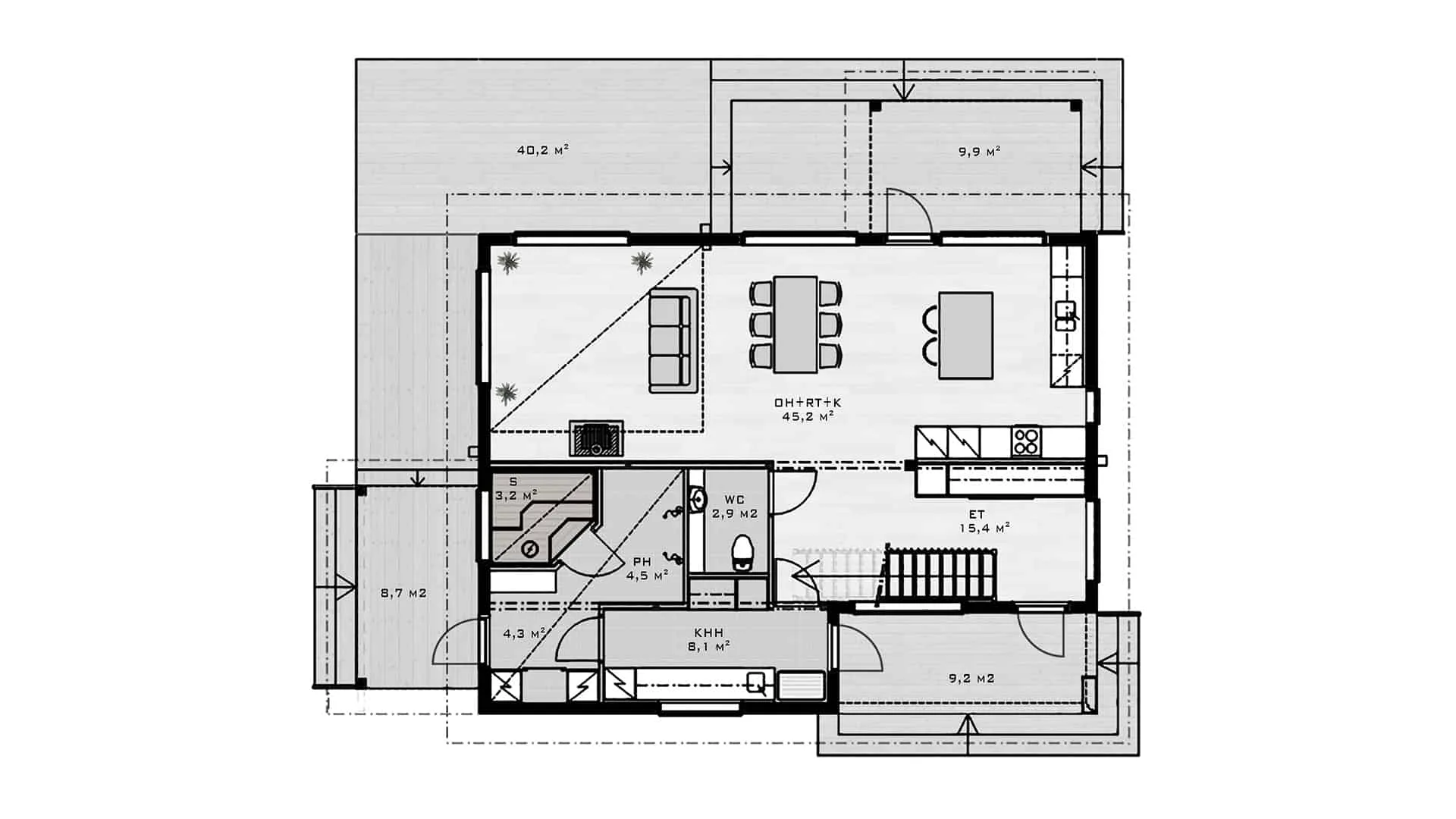 Timmerhus Hiisi 173 planritning