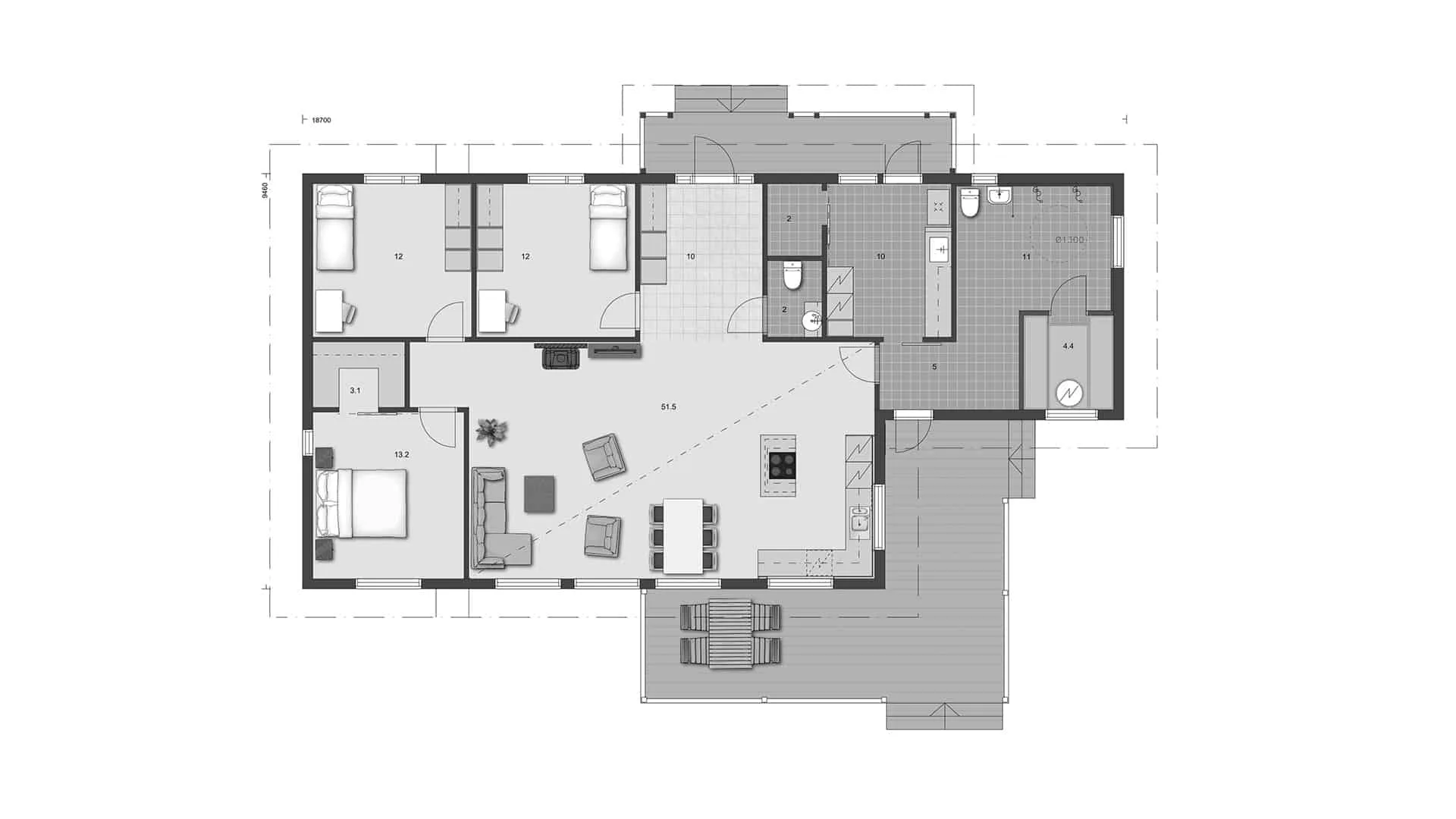 Timmerhus Hokkila 156 planritning