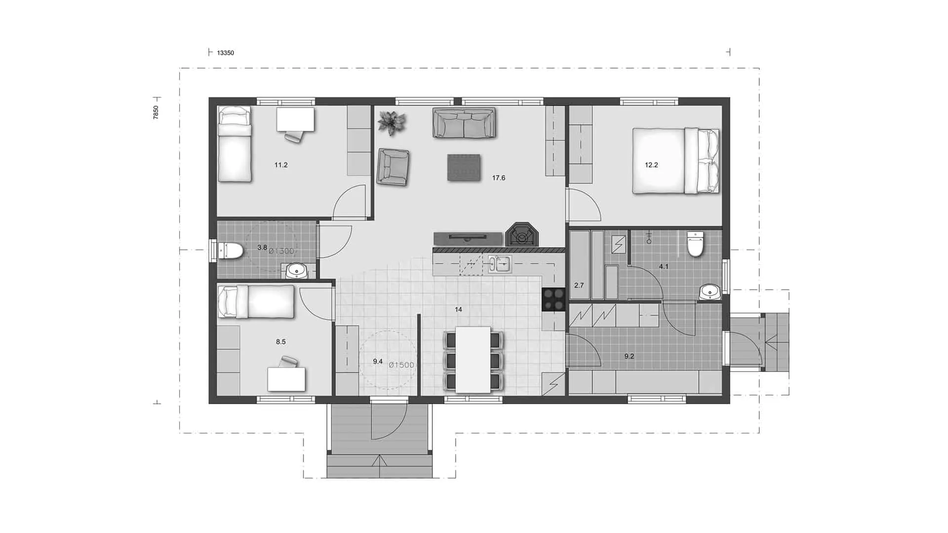 Timmerhus Kamula 105 planritning