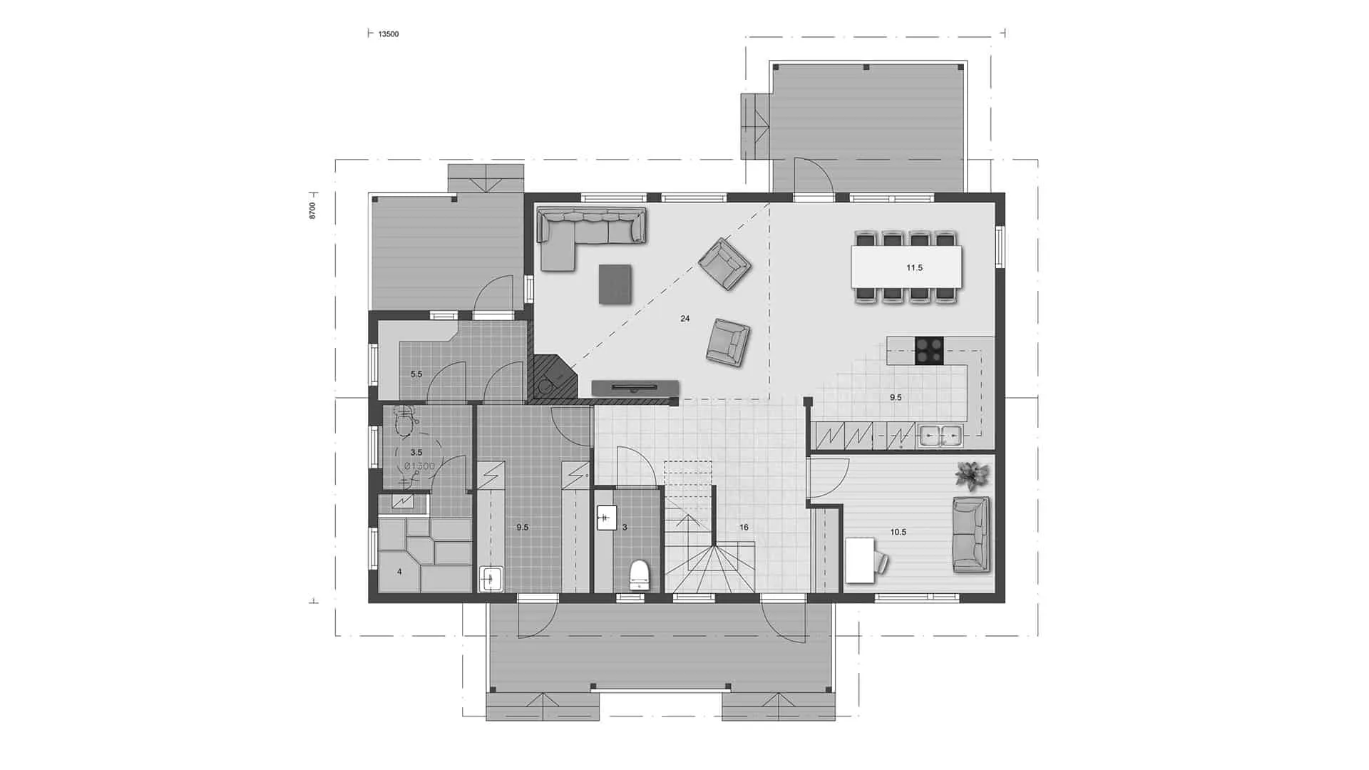 Timmerhus Kotila 194 planritning