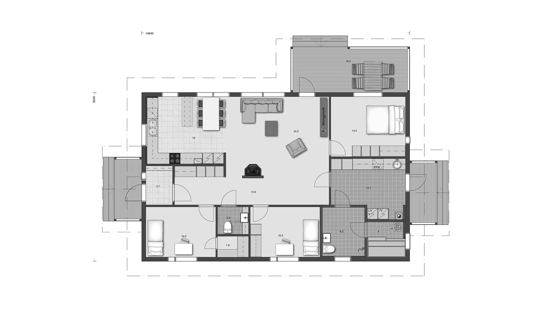 Timmerhus Myllylä 135 planritning