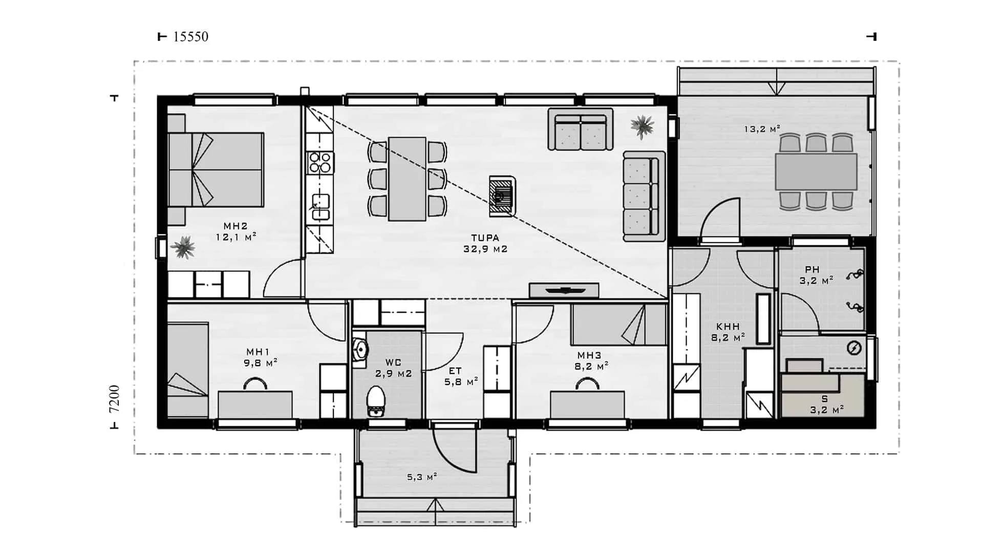 Timmerhus Naava 98 planritning