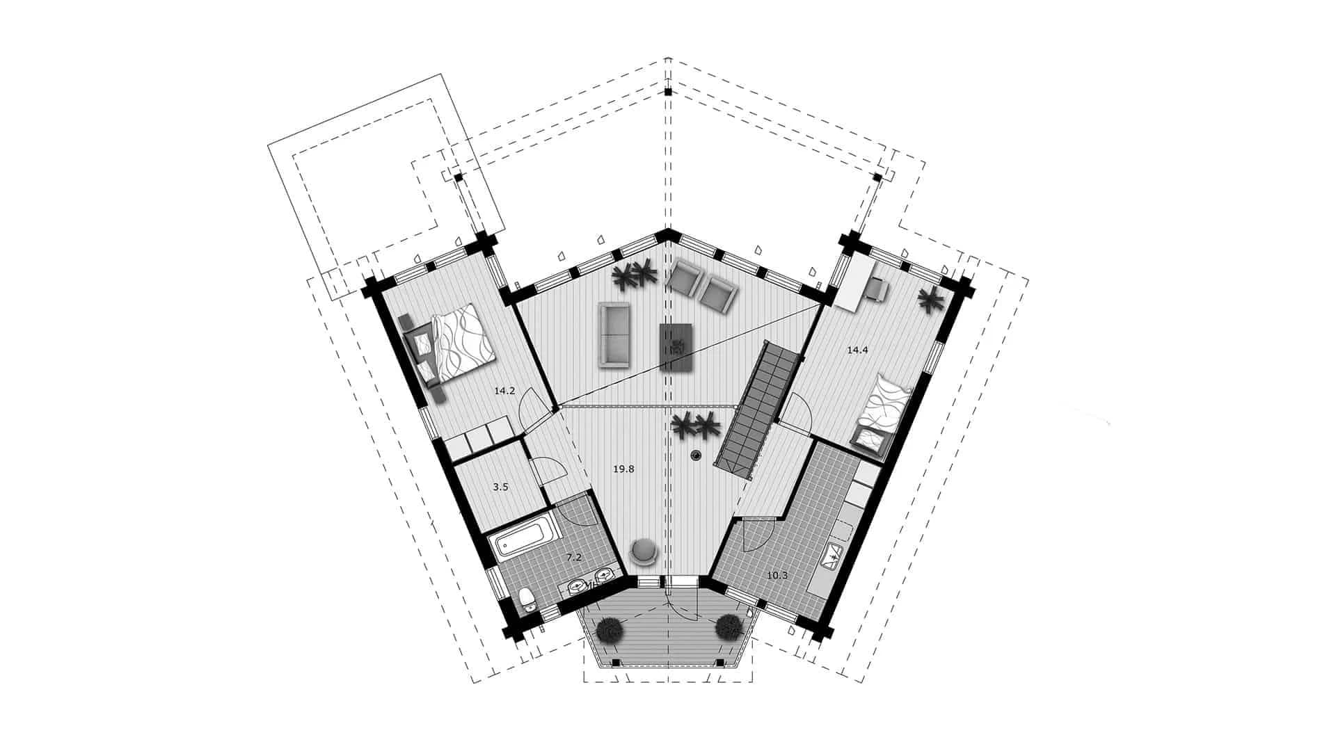 Timmerhus Nuuna 205T2 planritning