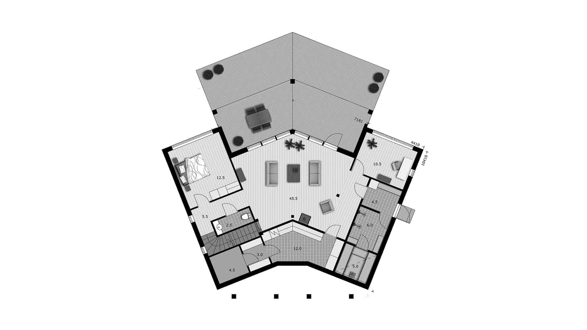 Timmerhus Nuuna 232TR planritning