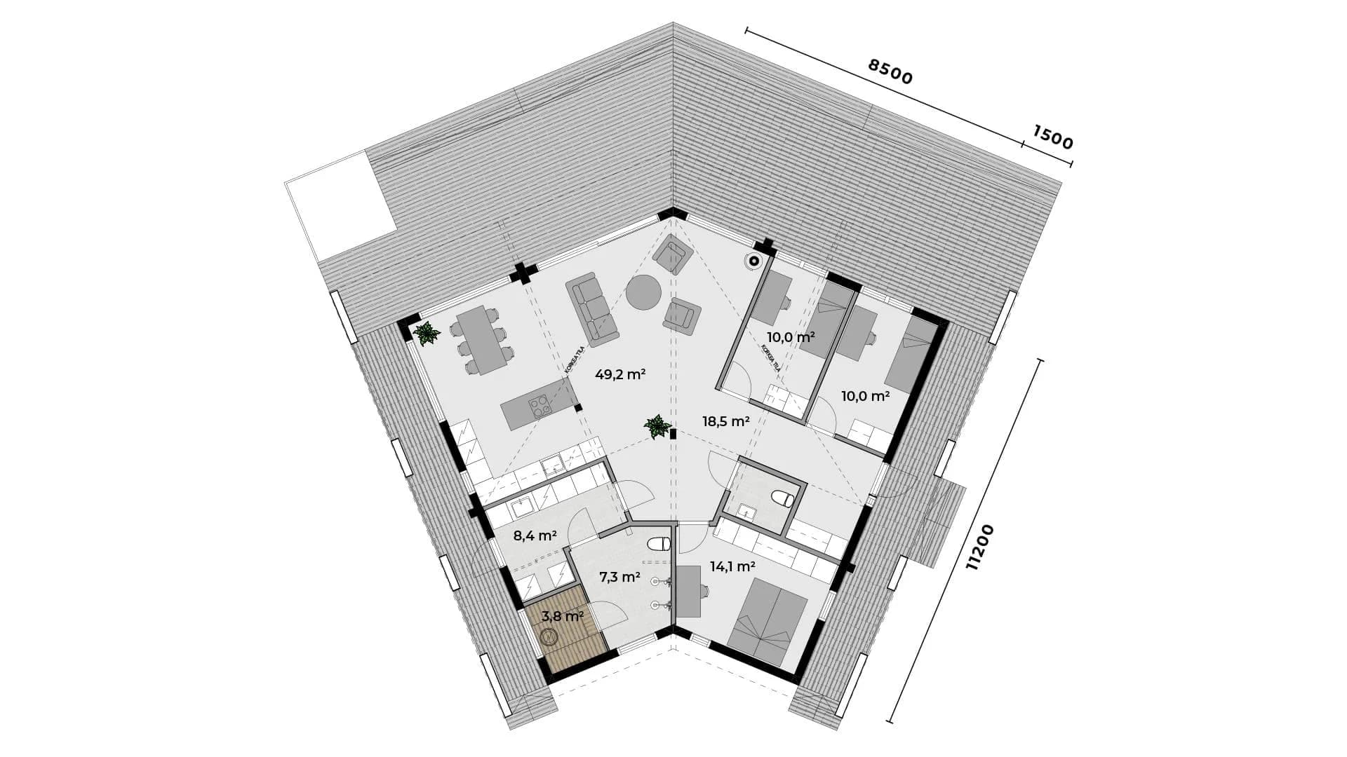 Timmerhus Nuuna M 138 planritning