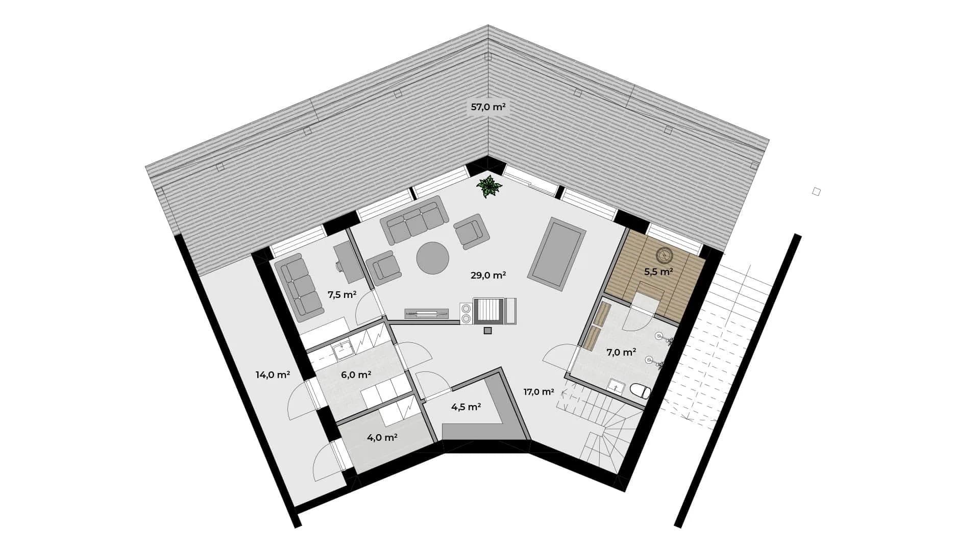 Timmerhus Nuuna M 190 planritning