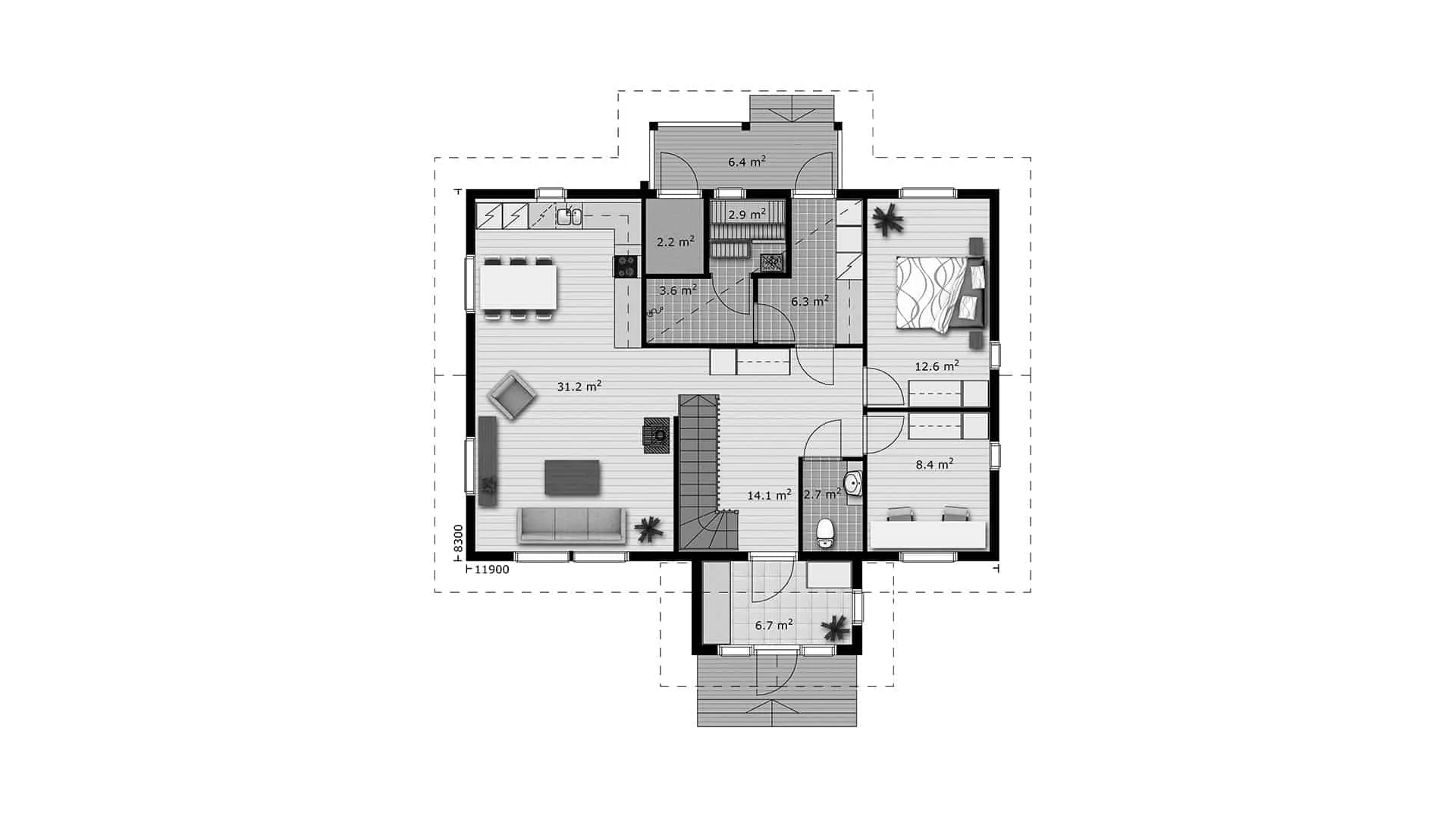Timmerhus Peltola 152 planritning