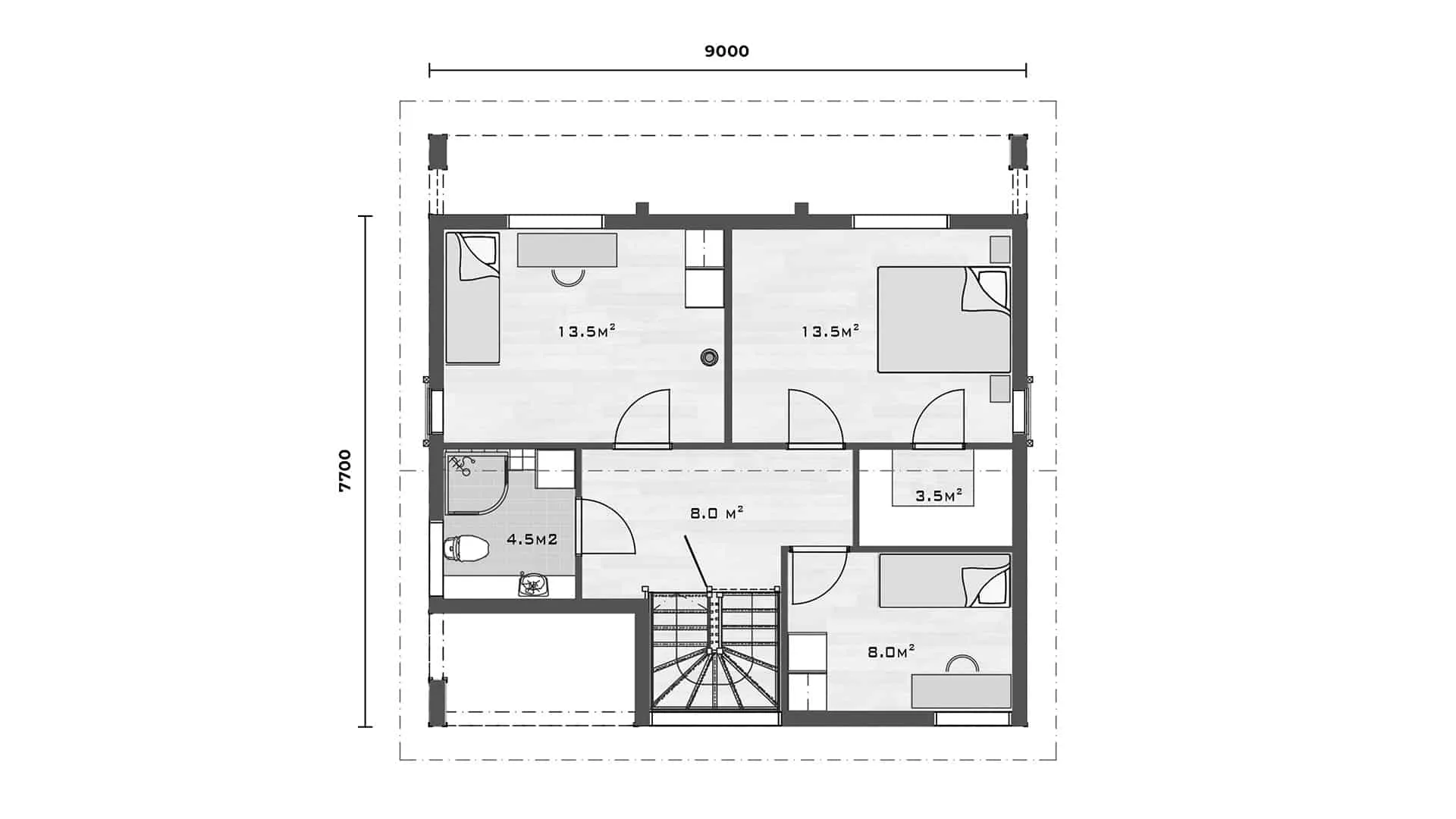 Timmerhus Pihka 124 planritning