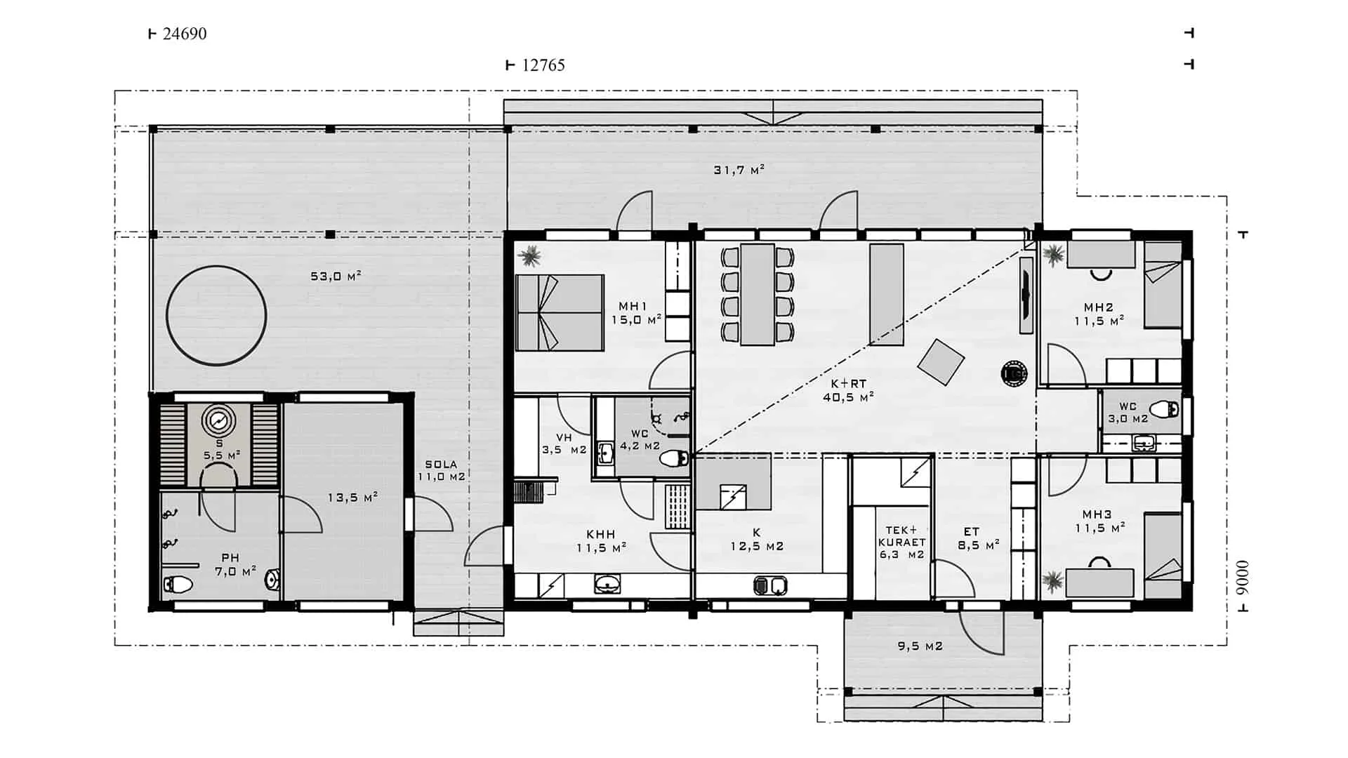 Timmerhus Saari 179 planritning