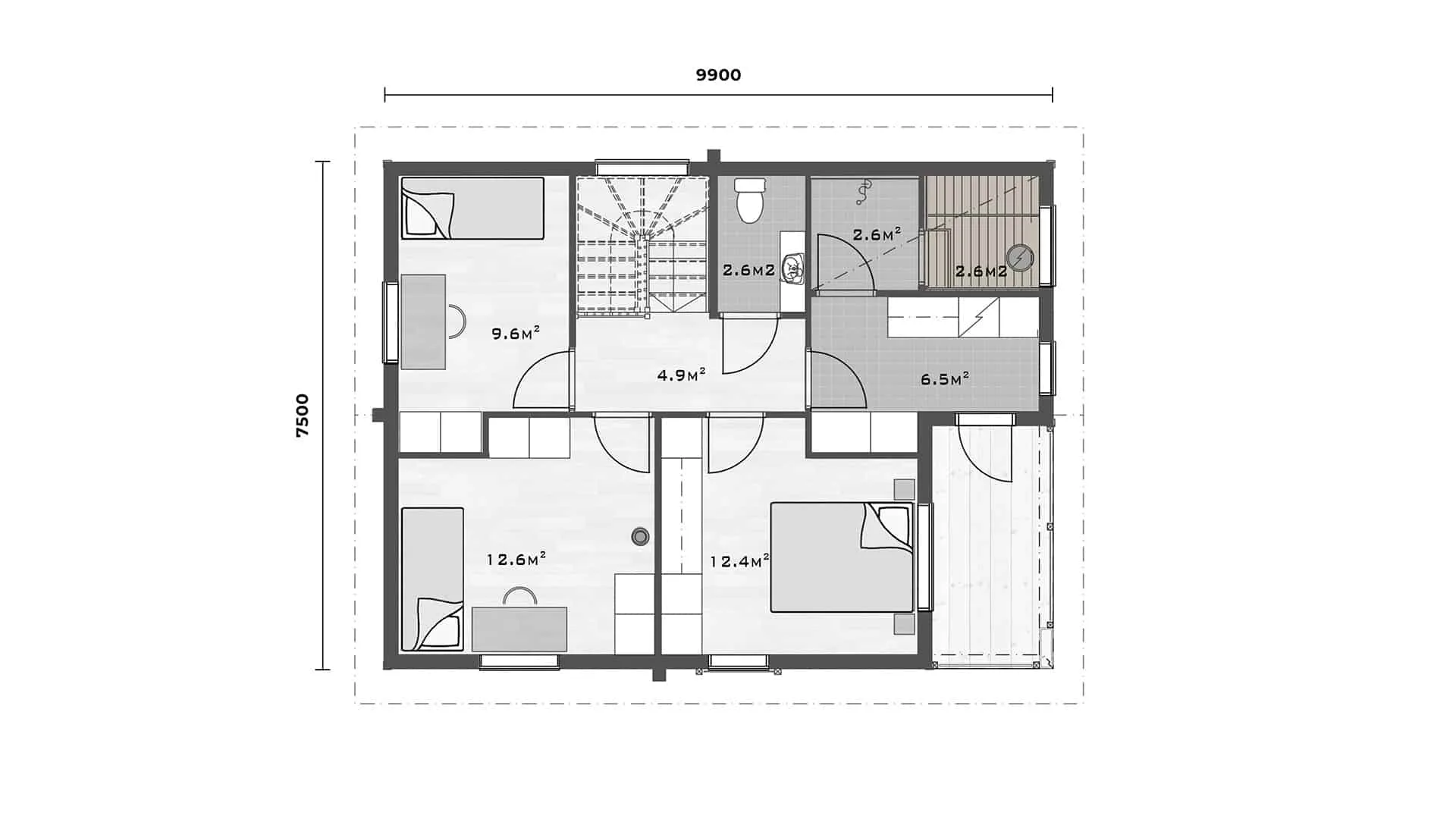 Timmerhus Sysi 132 planritning