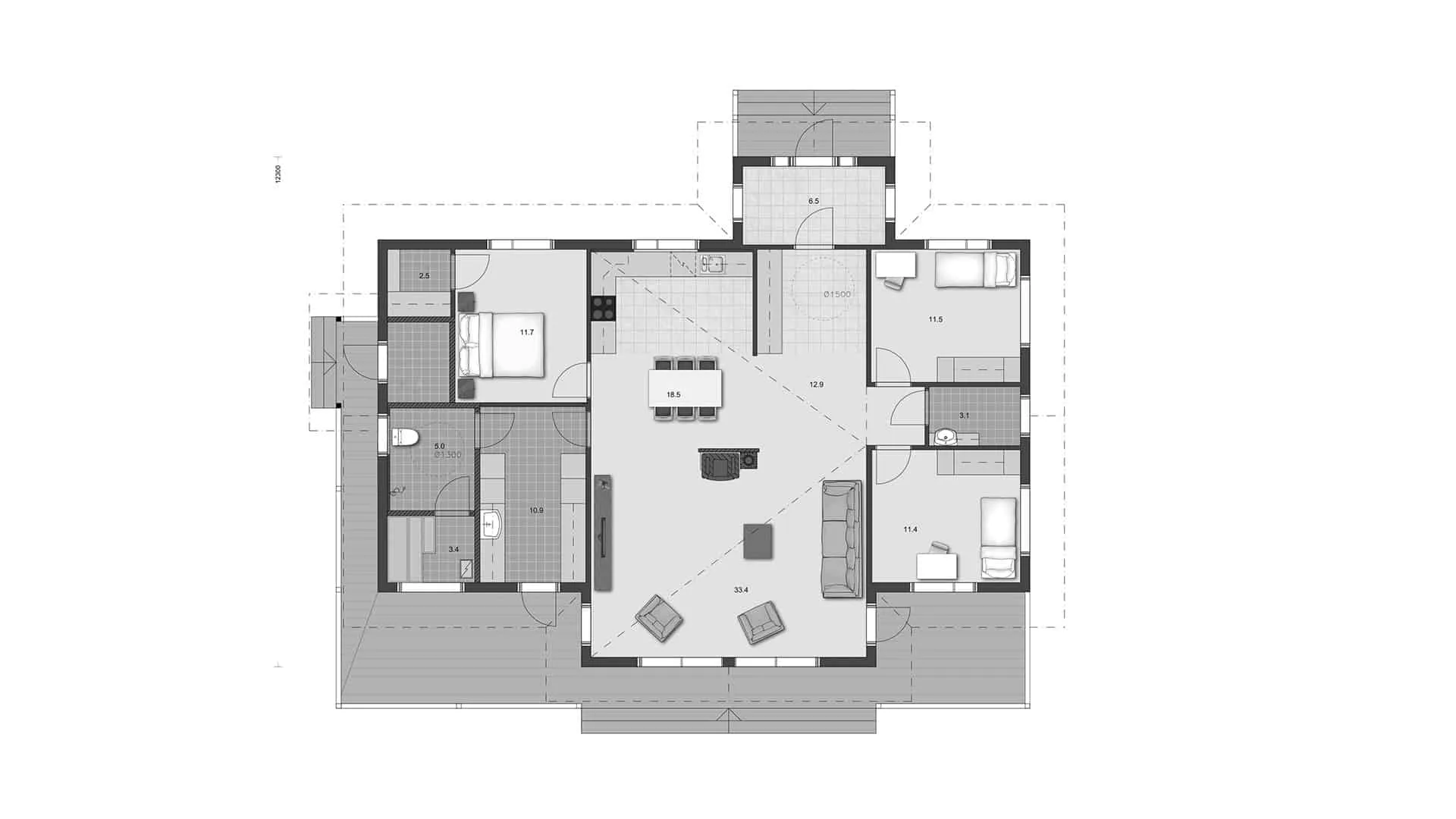 Timmerhus Tammela 154 planritning
