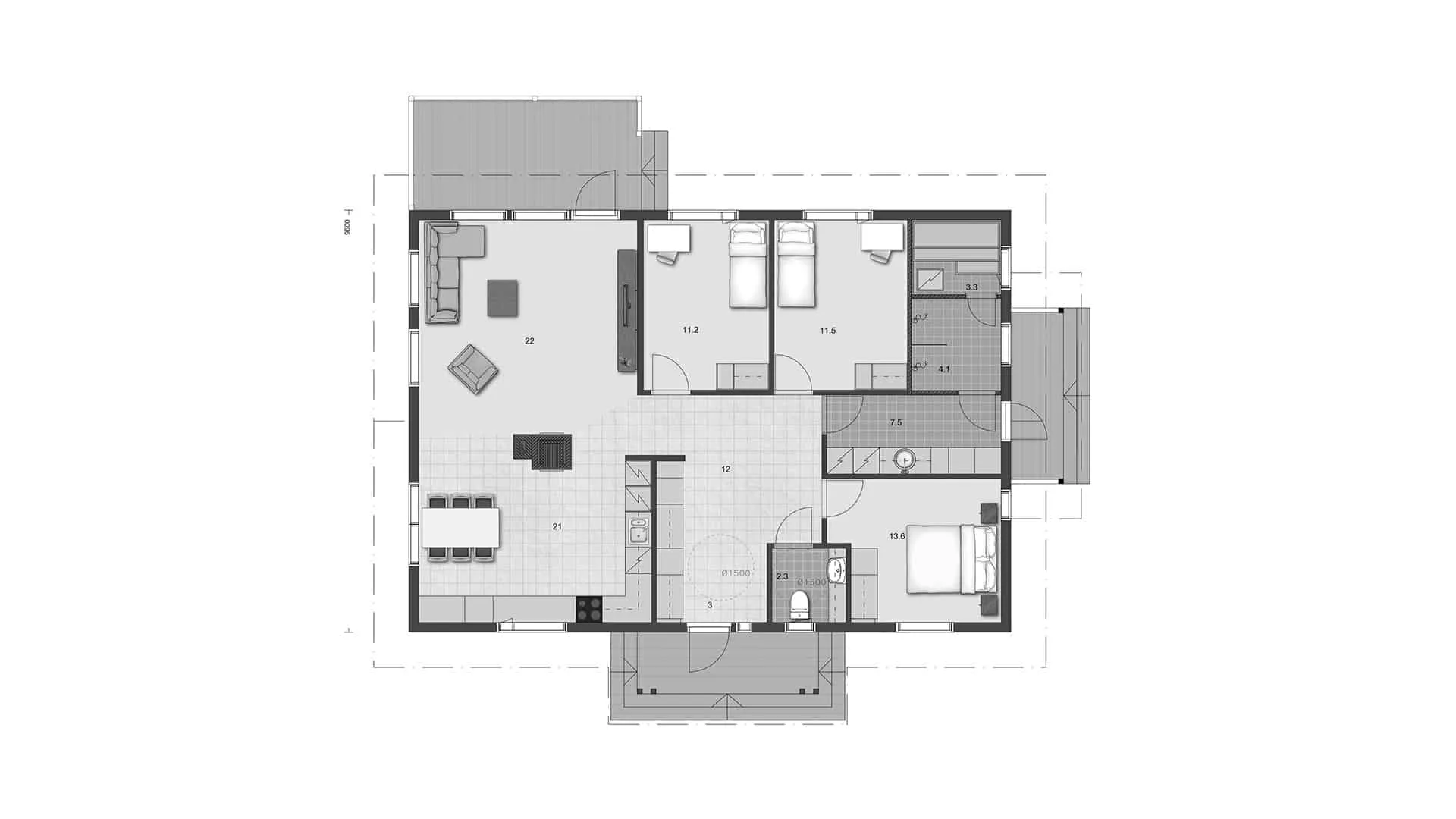 Timmerhus Tuomela 132 planritning
