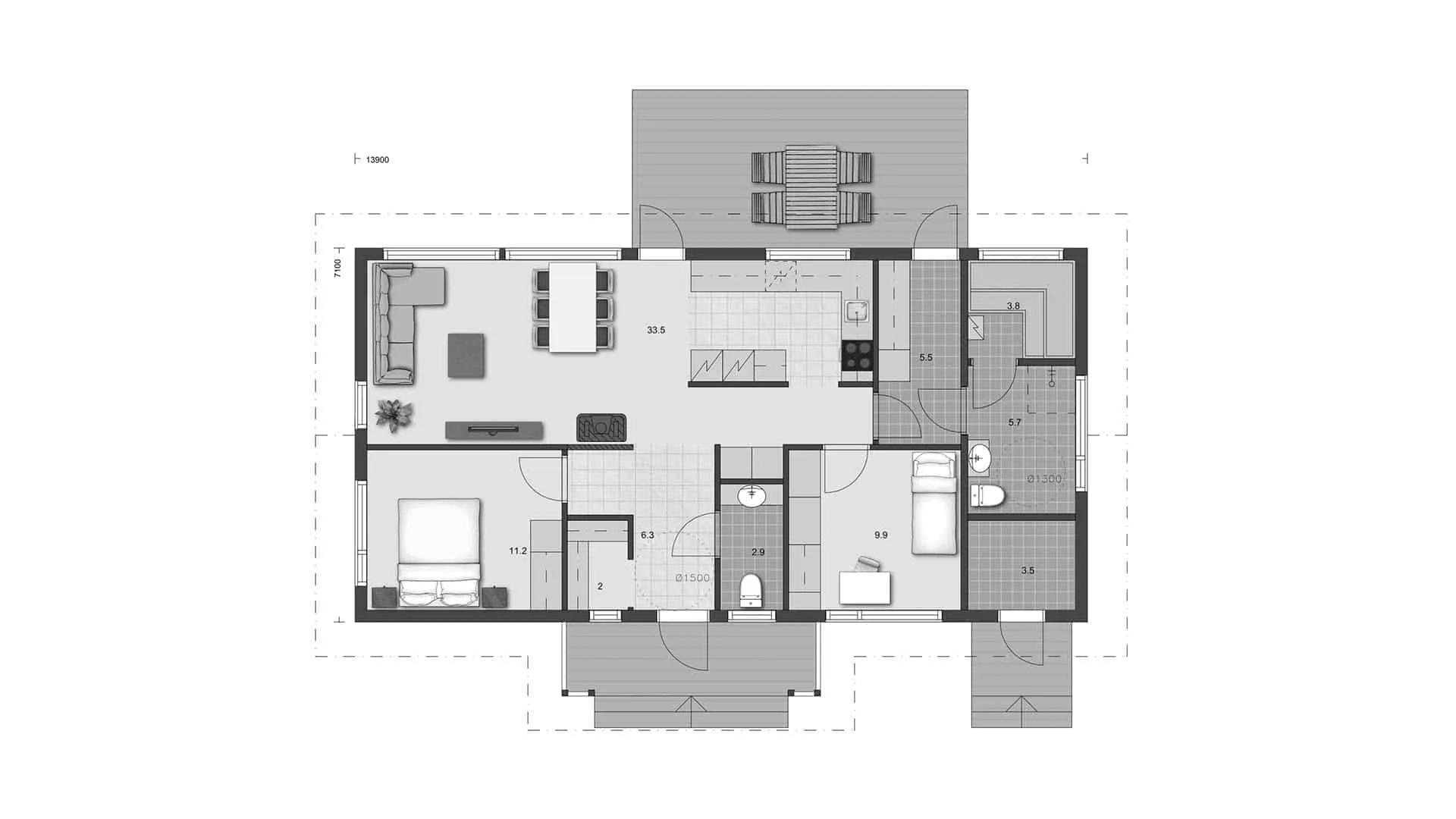 Timmerhus Unnala 99 planritning