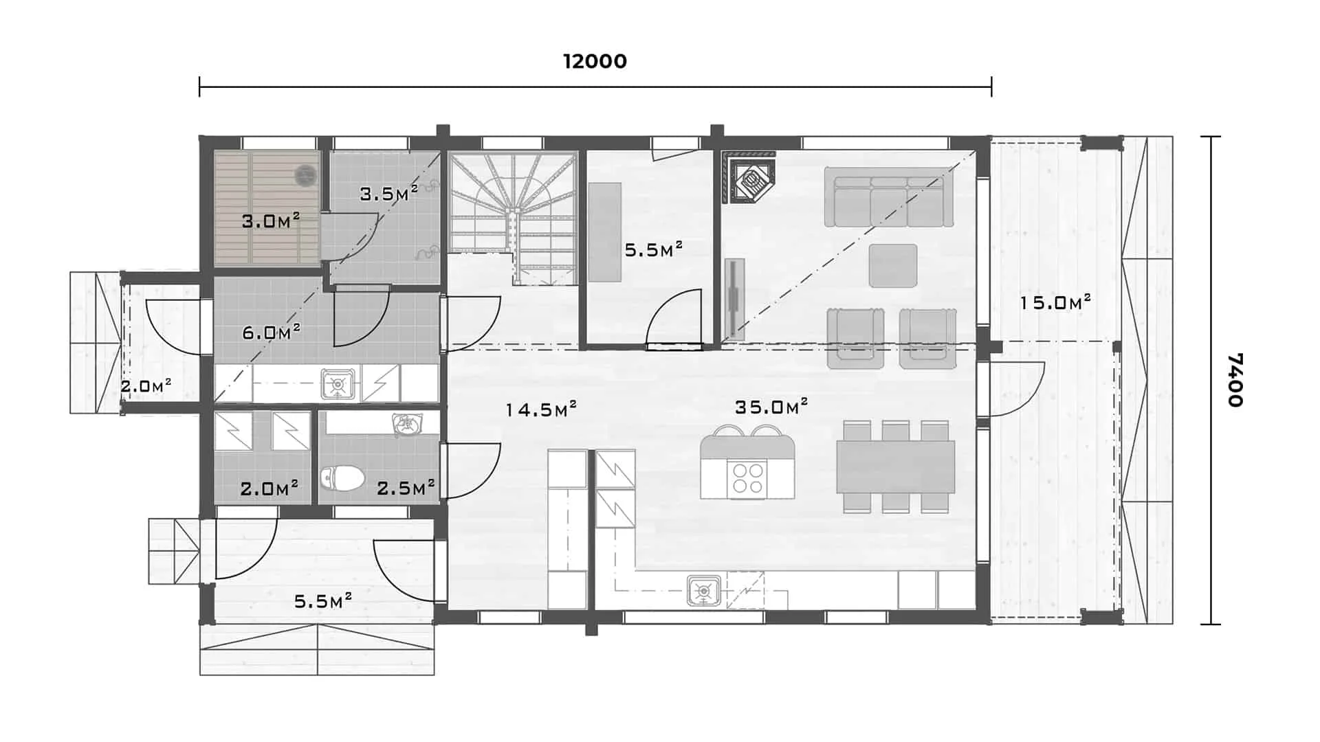 Timmerhus Usva 151 planritning