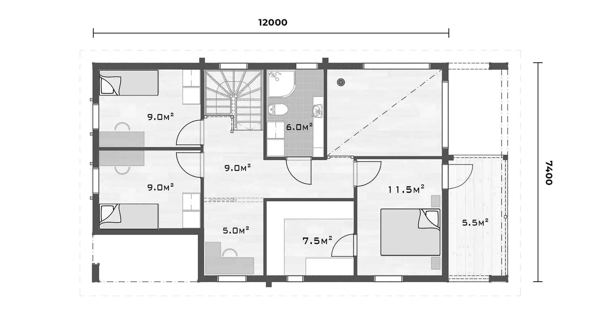 Timmerhus Usva 151 planritning