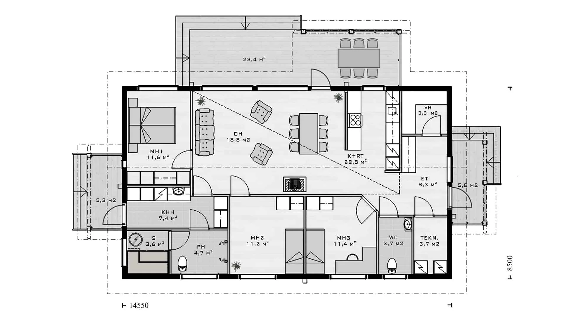 Timmerhus Uuttu 123 planritning