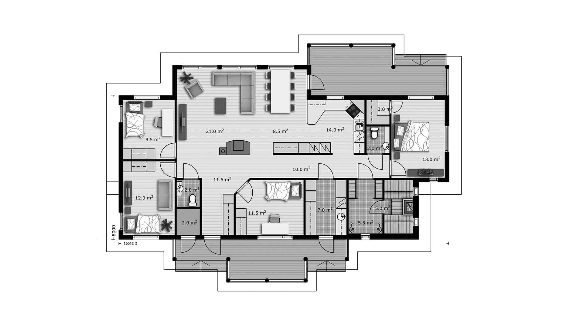 Timmerhus Vanamo 155 planritning