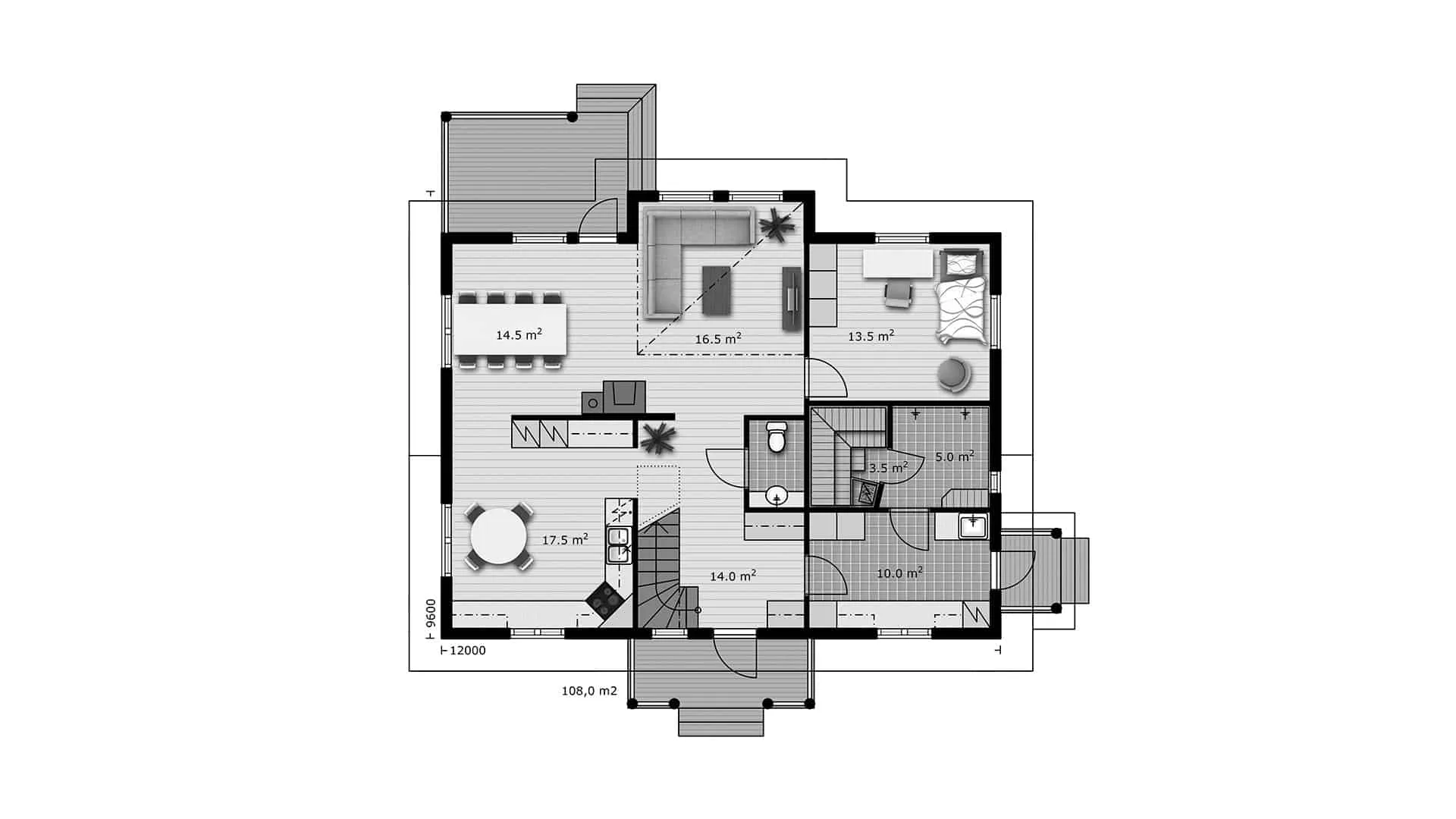 Timmerhus Vanamo 172 planritning