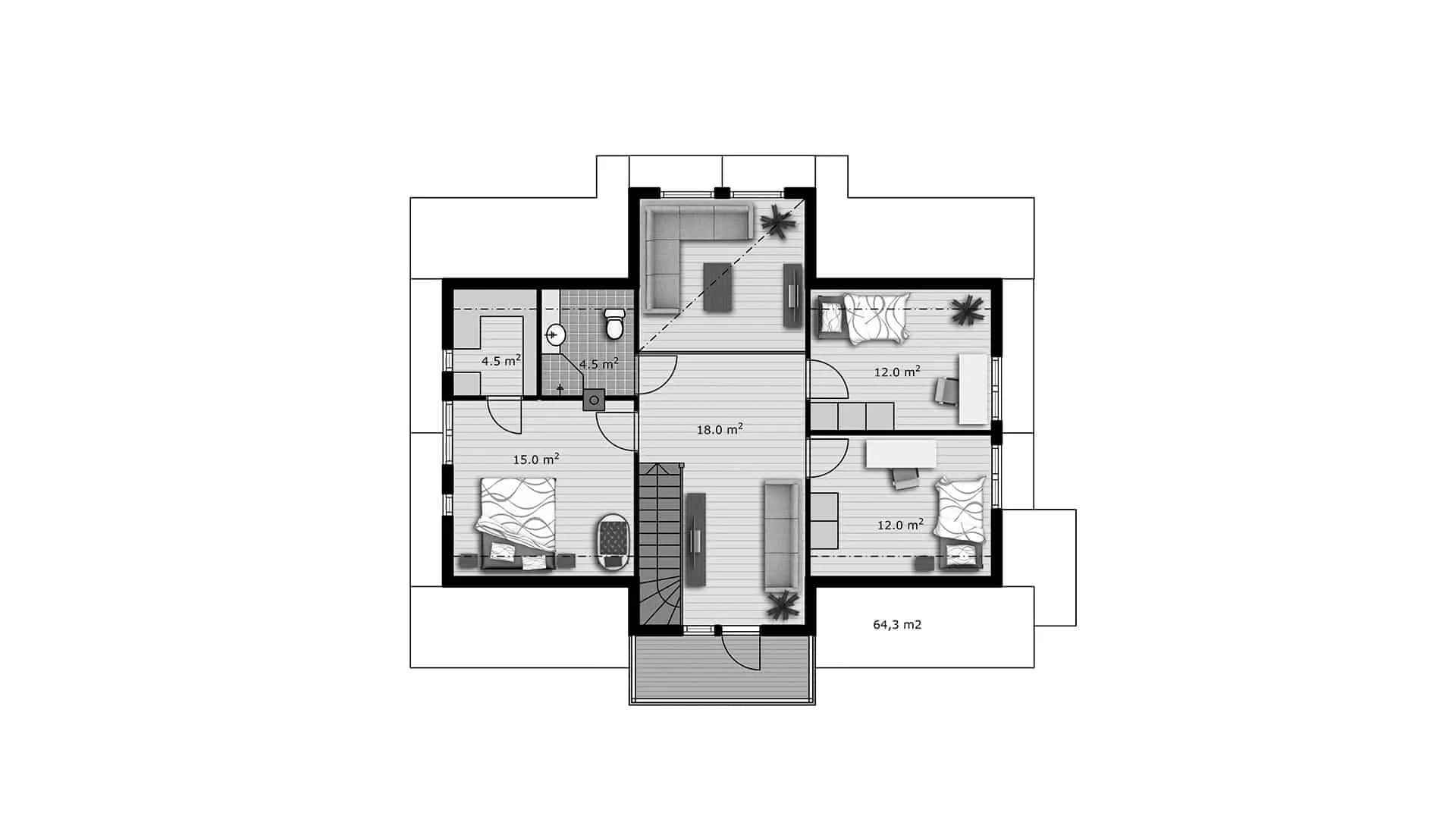 Timmerhus Vanamo 172 planritning