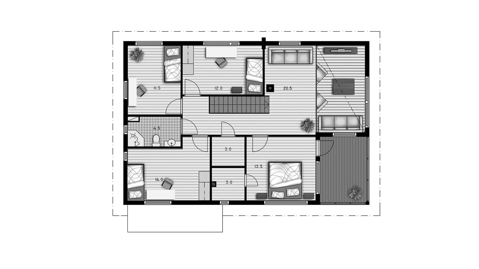 Timmerhus Vanamo 203 planritning
