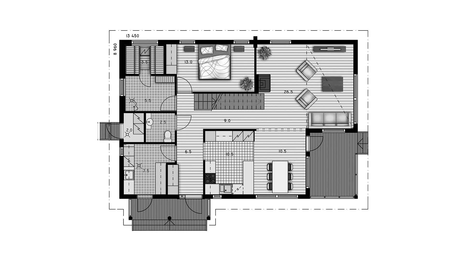 Timmerhus Vanamo 203 planritning