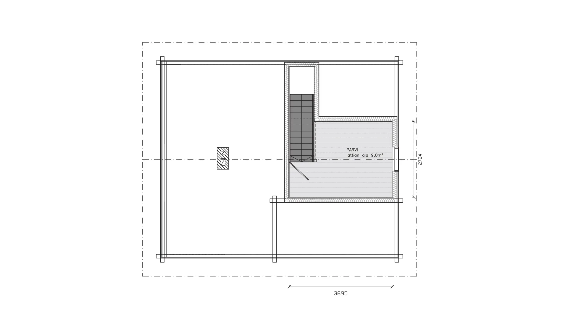 Timmerstuga Kianta 52P planritning