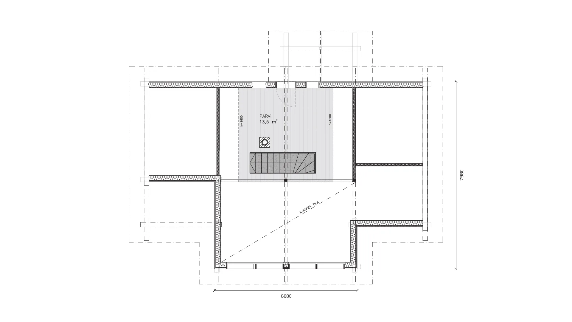 Timmervilla Huhtala 95P planritning