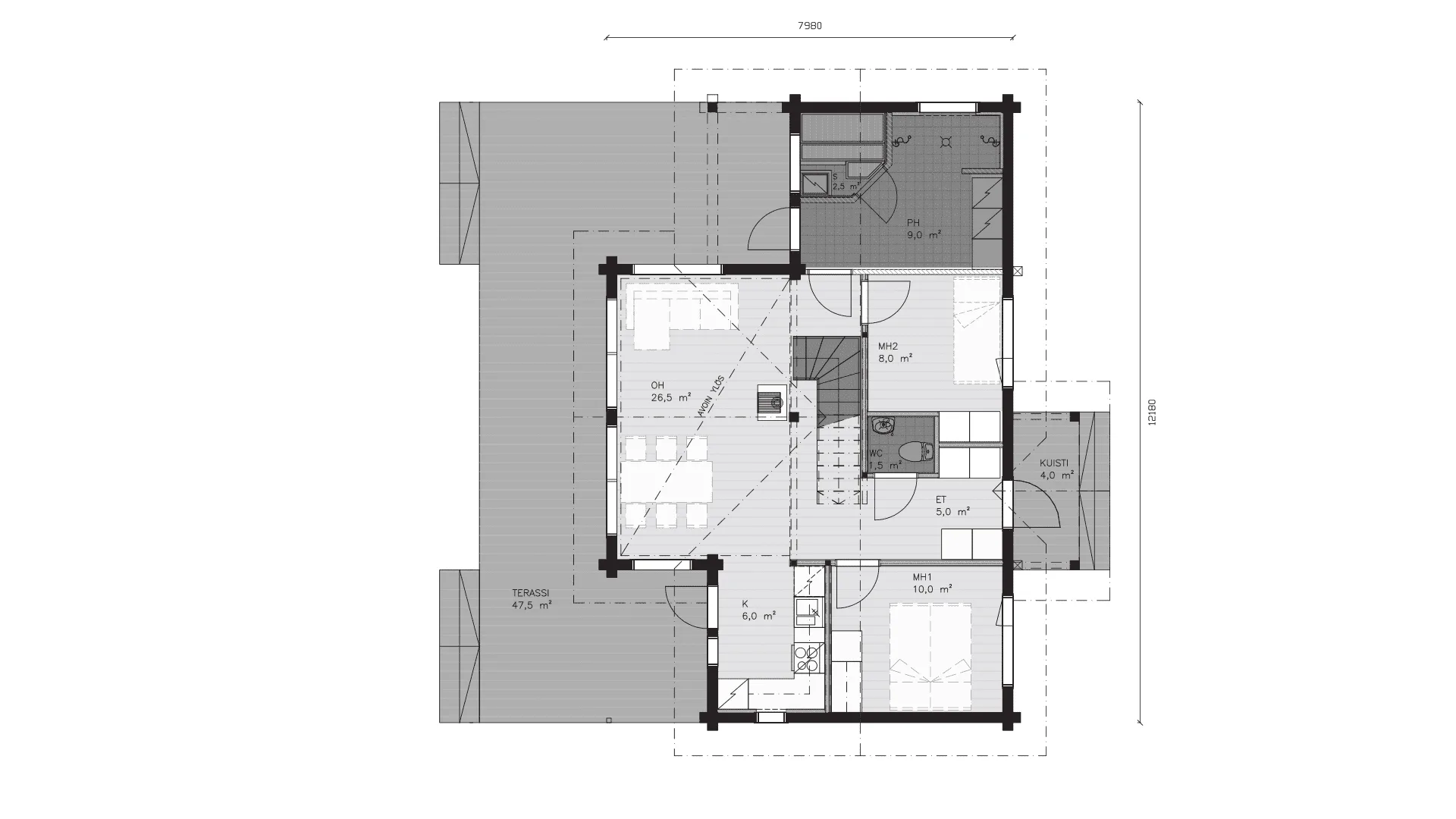 Timmervilla Kouta 97P planritning
