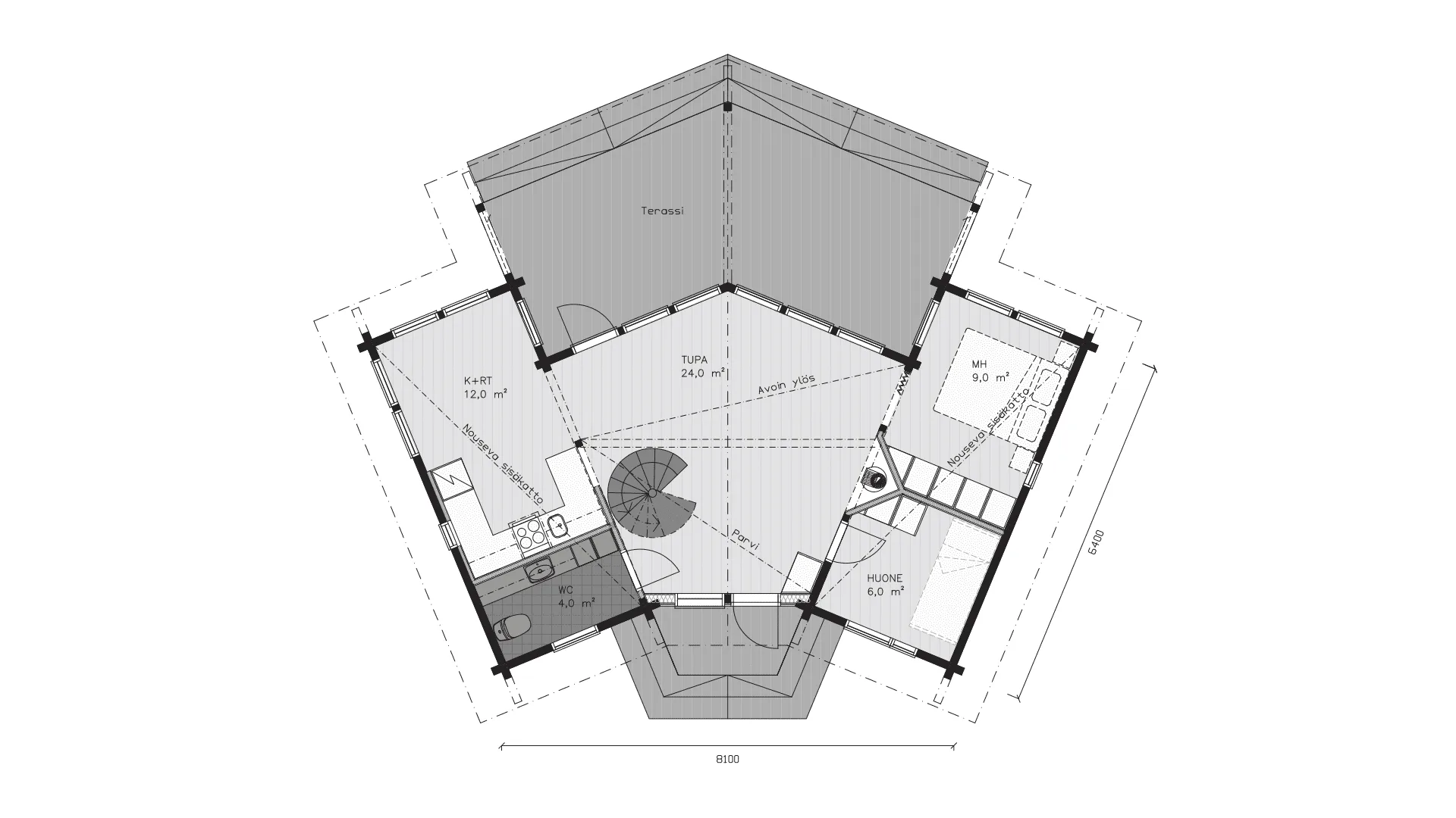 Timmervilla Nuuna 66P planritning