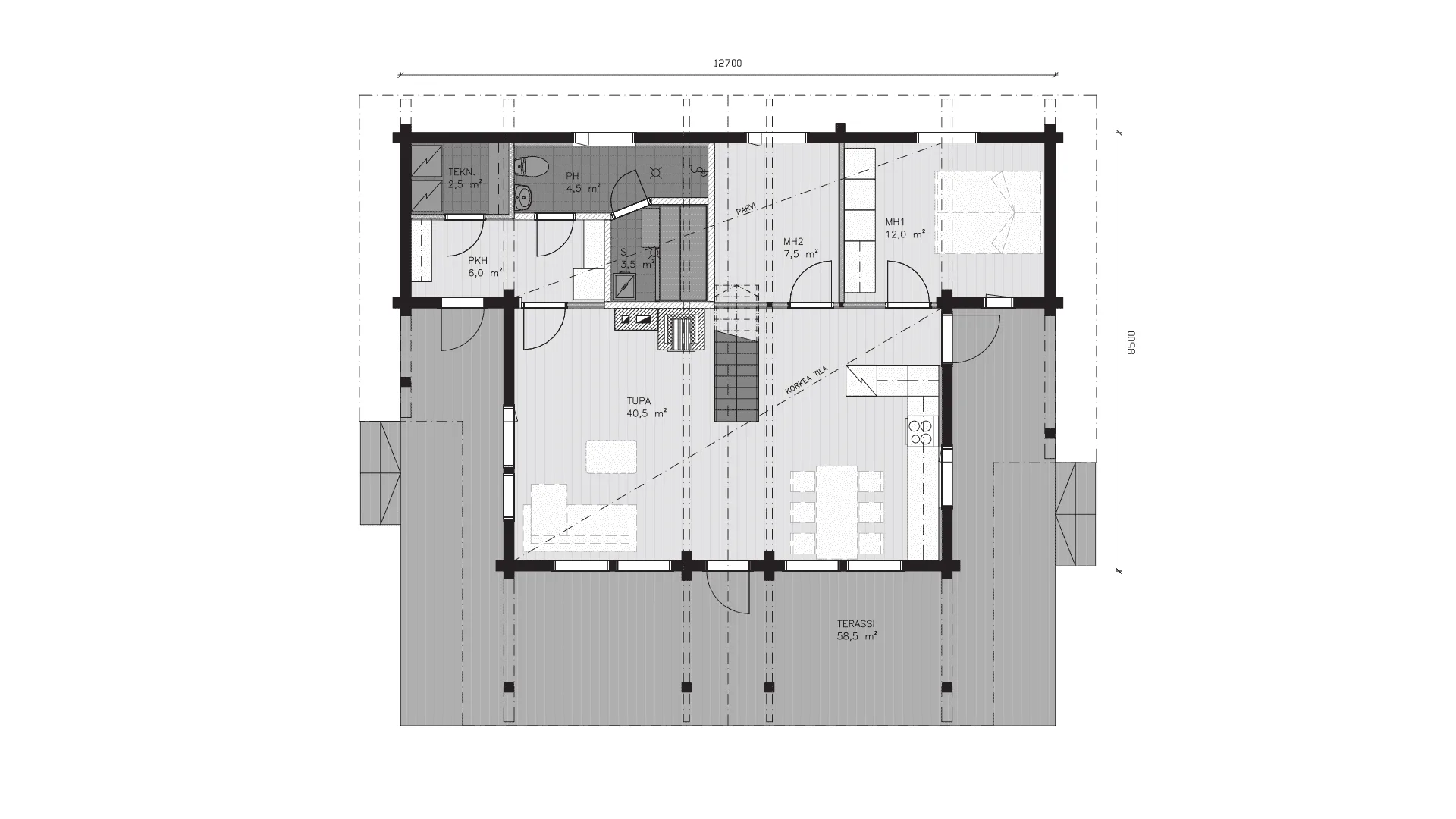 Timmervilla Sippa 91P planritning