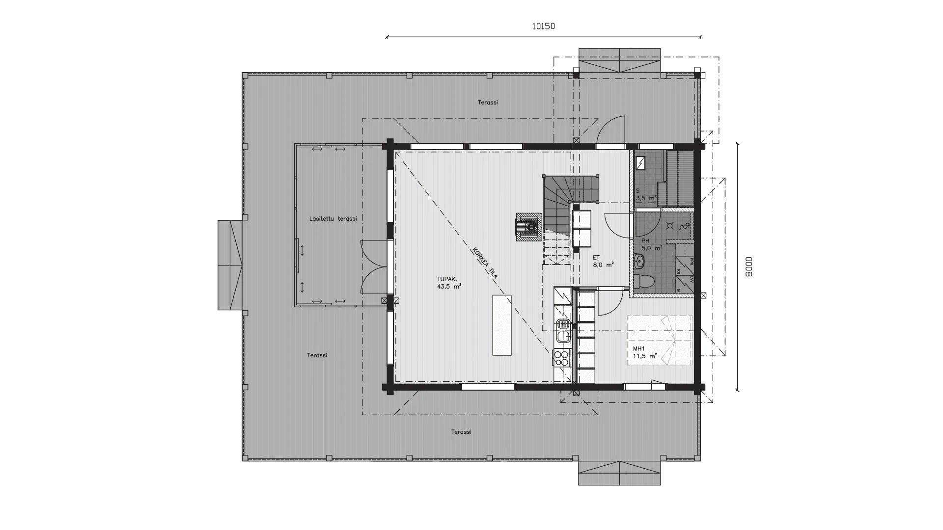 Timmervilla Soidinniemi 100P planritning