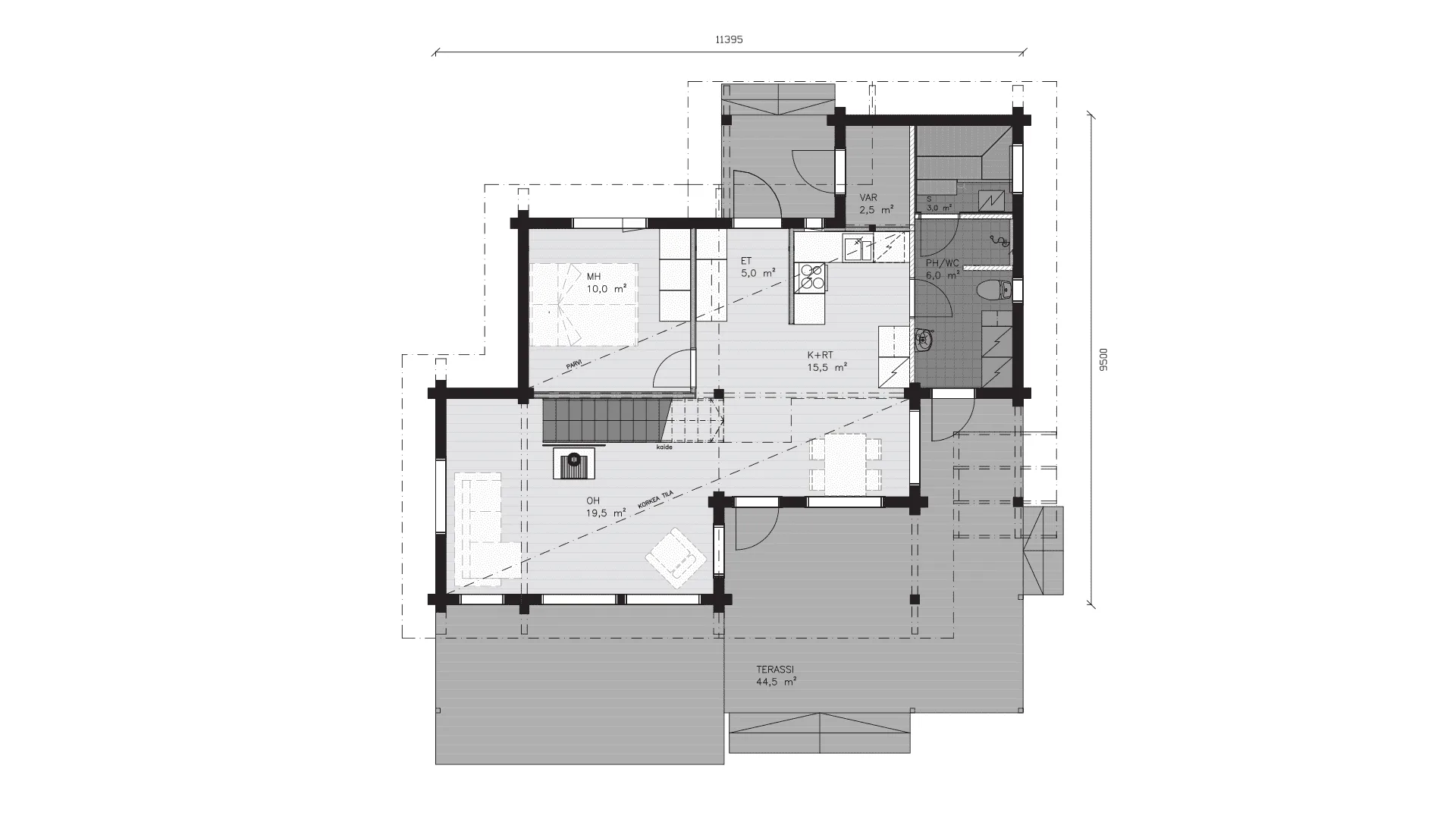 Timmervilla Ukkola 81P planritning