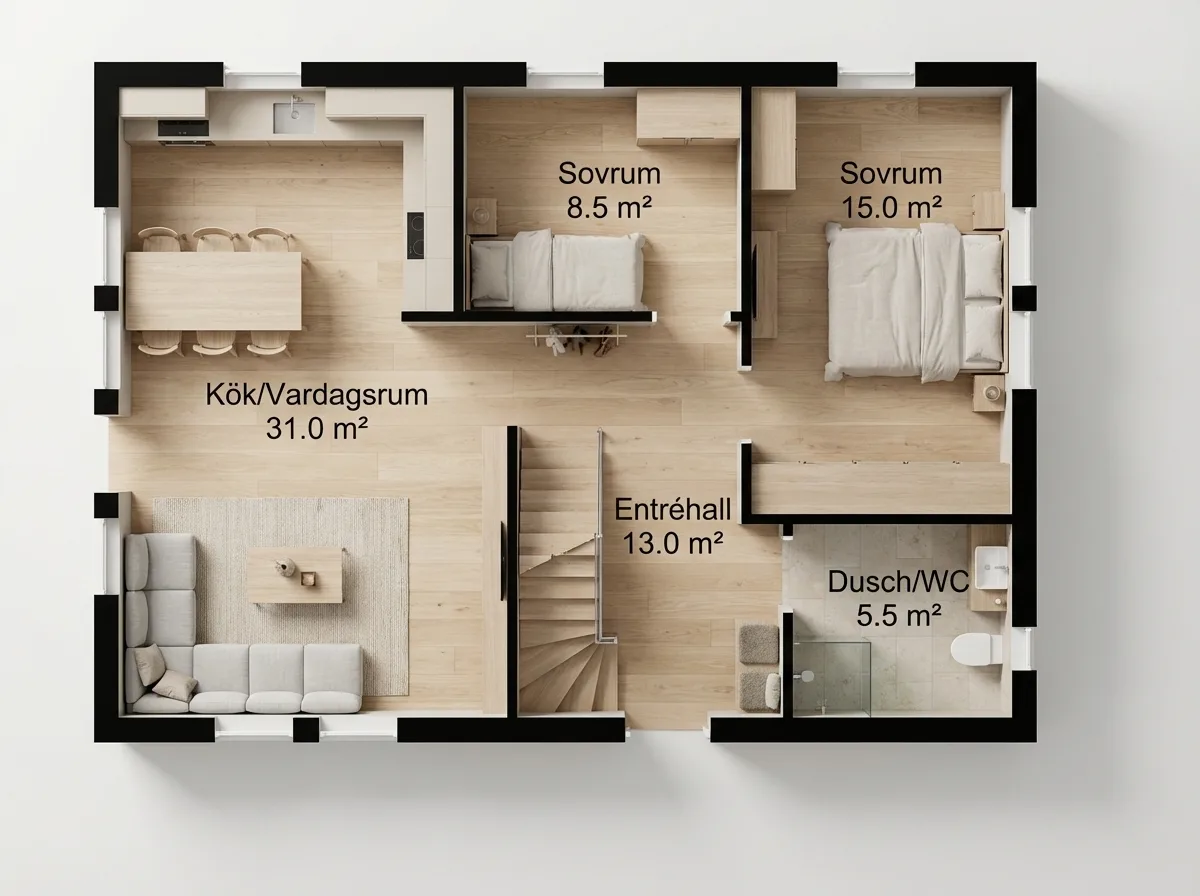 Storsand 86m² planritning